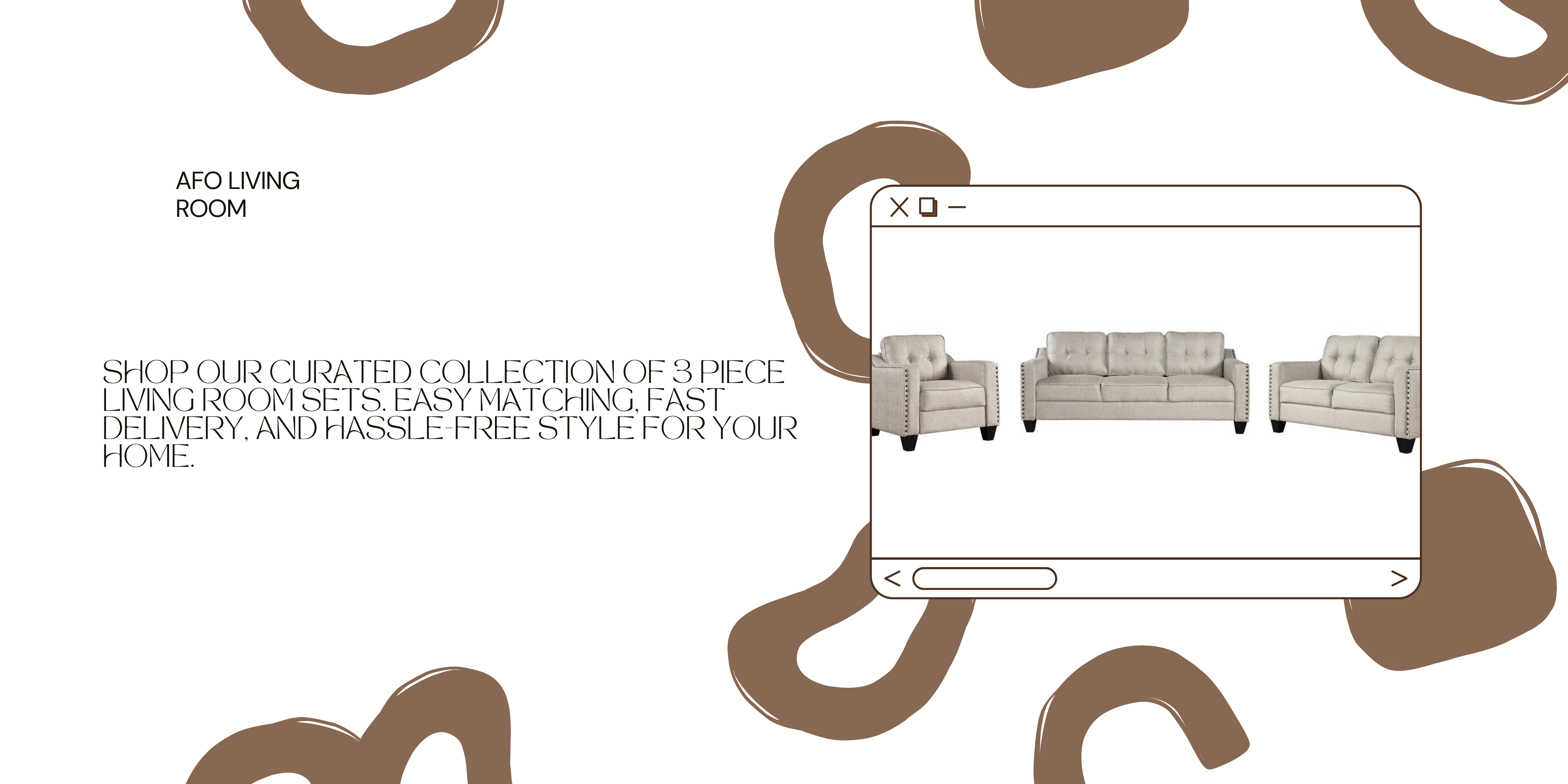 3 Piece Living Room Sets