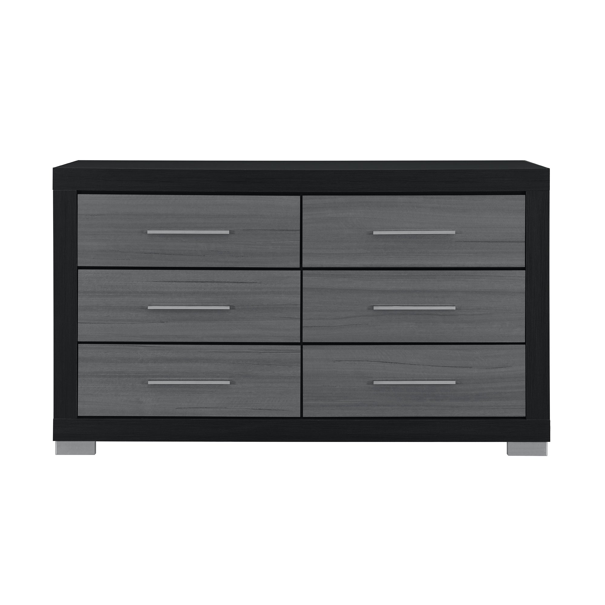 ELSA Two-Tone Black Grey Dresser Solid Wood Bar Handle