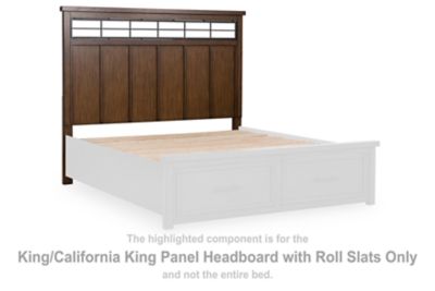 Taffenbrook - Medium Brown - King/California King Panel Headboard With Roll Slats