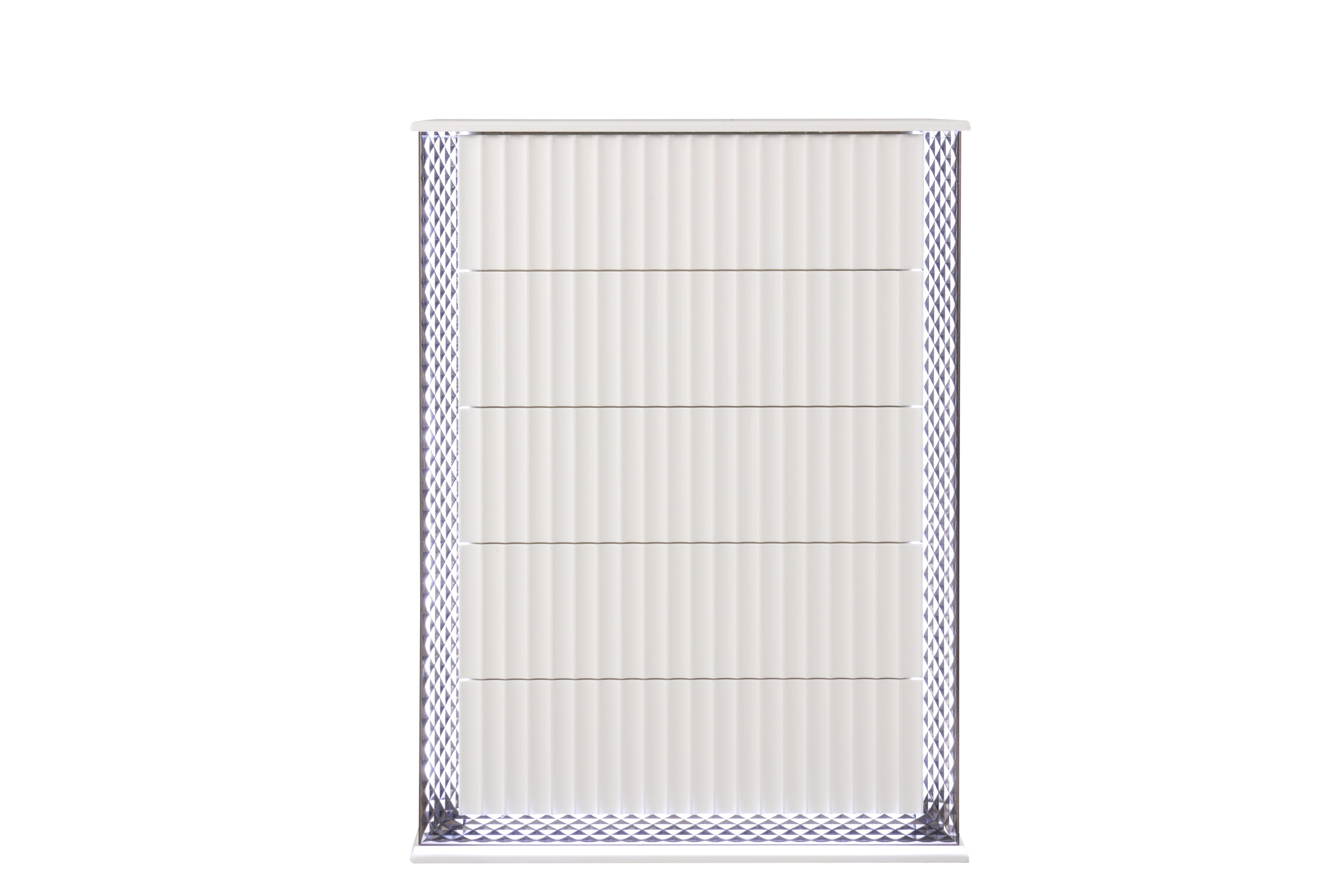 Fabio Contemporary 5-Drawer Chest - LED & White