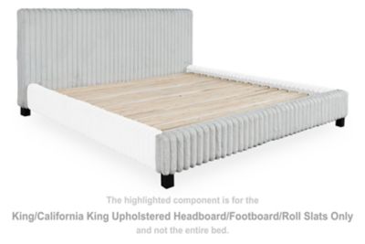 Zuraleus - Gray - King / California King Upholstered Headboard / Footboard / Roll Slats