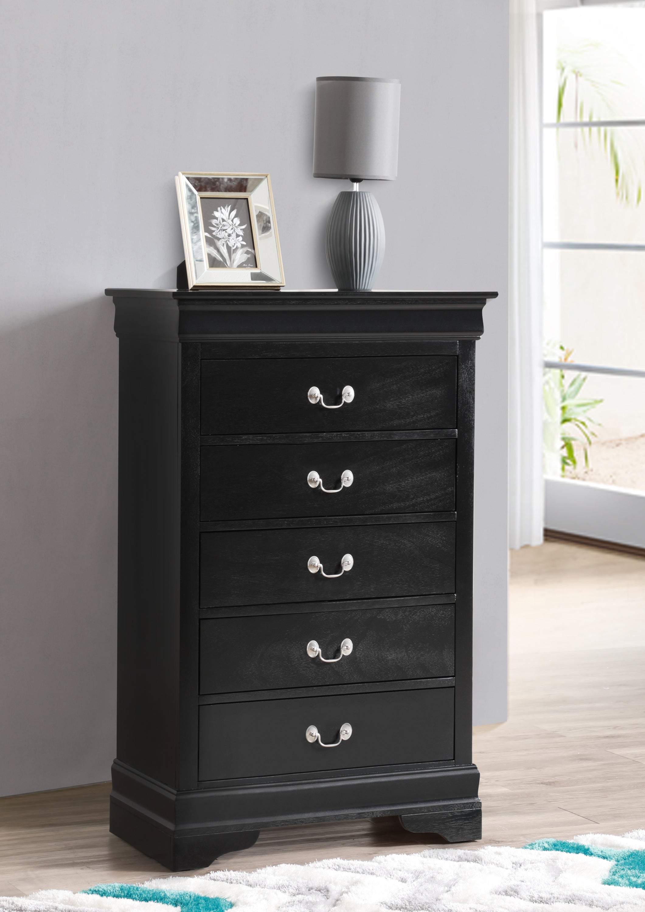 LouisPhillipe G02150-CH Black Chest - Modern Bedroom Furniture