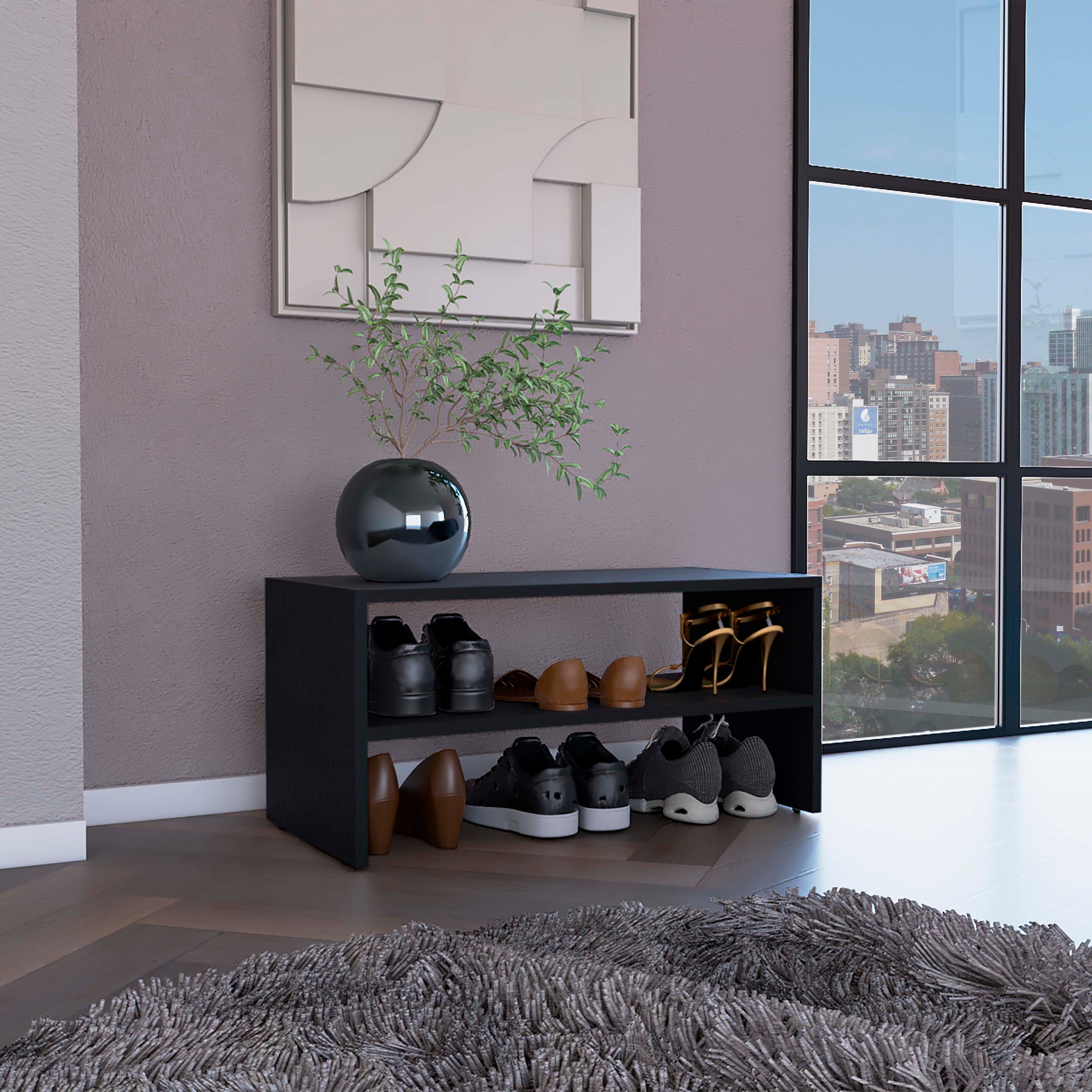 23" Wide 2-Tier Stackable Shoe Rack Organizer