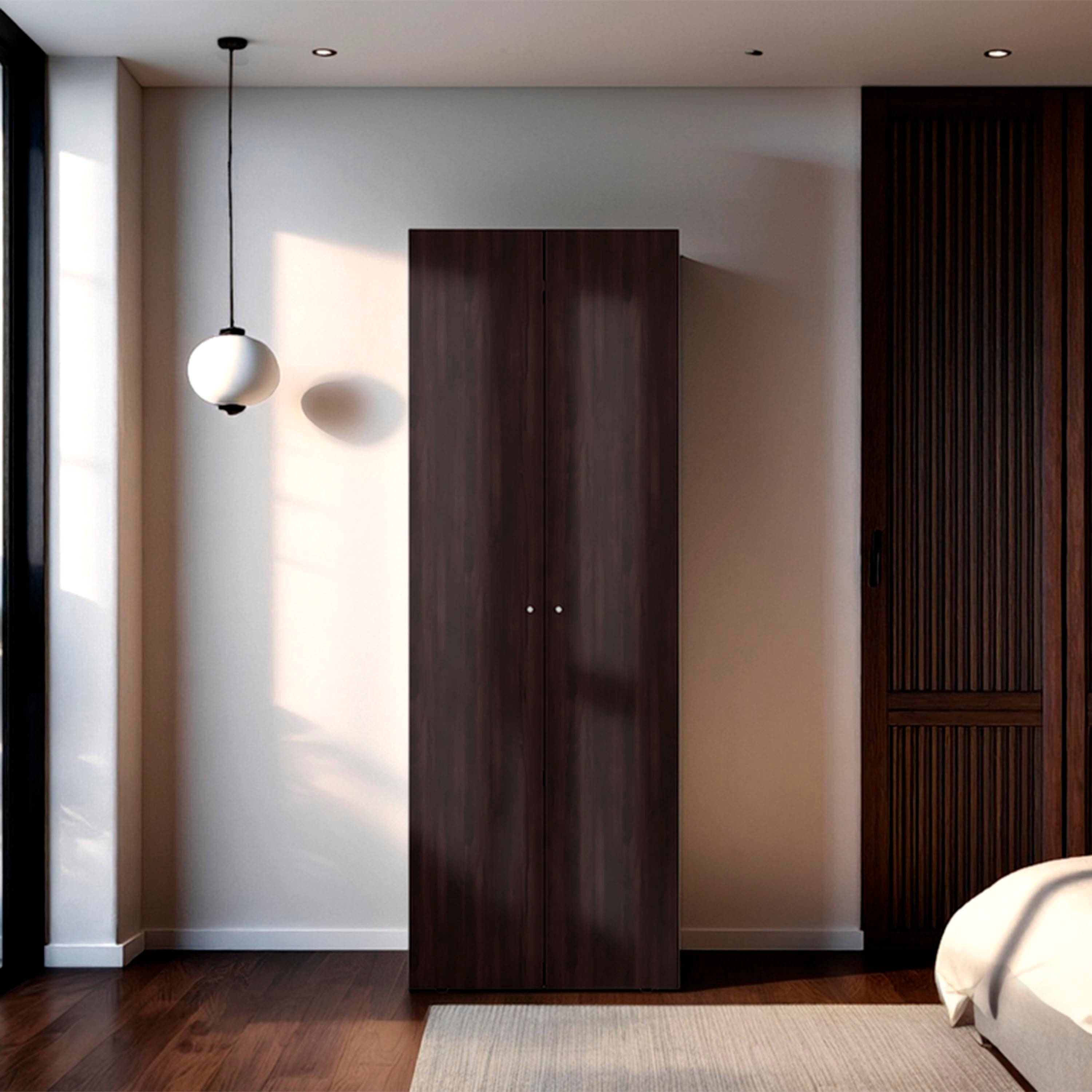 Armoire: Walnut/Black Wengue, 2 Doors & Shelves