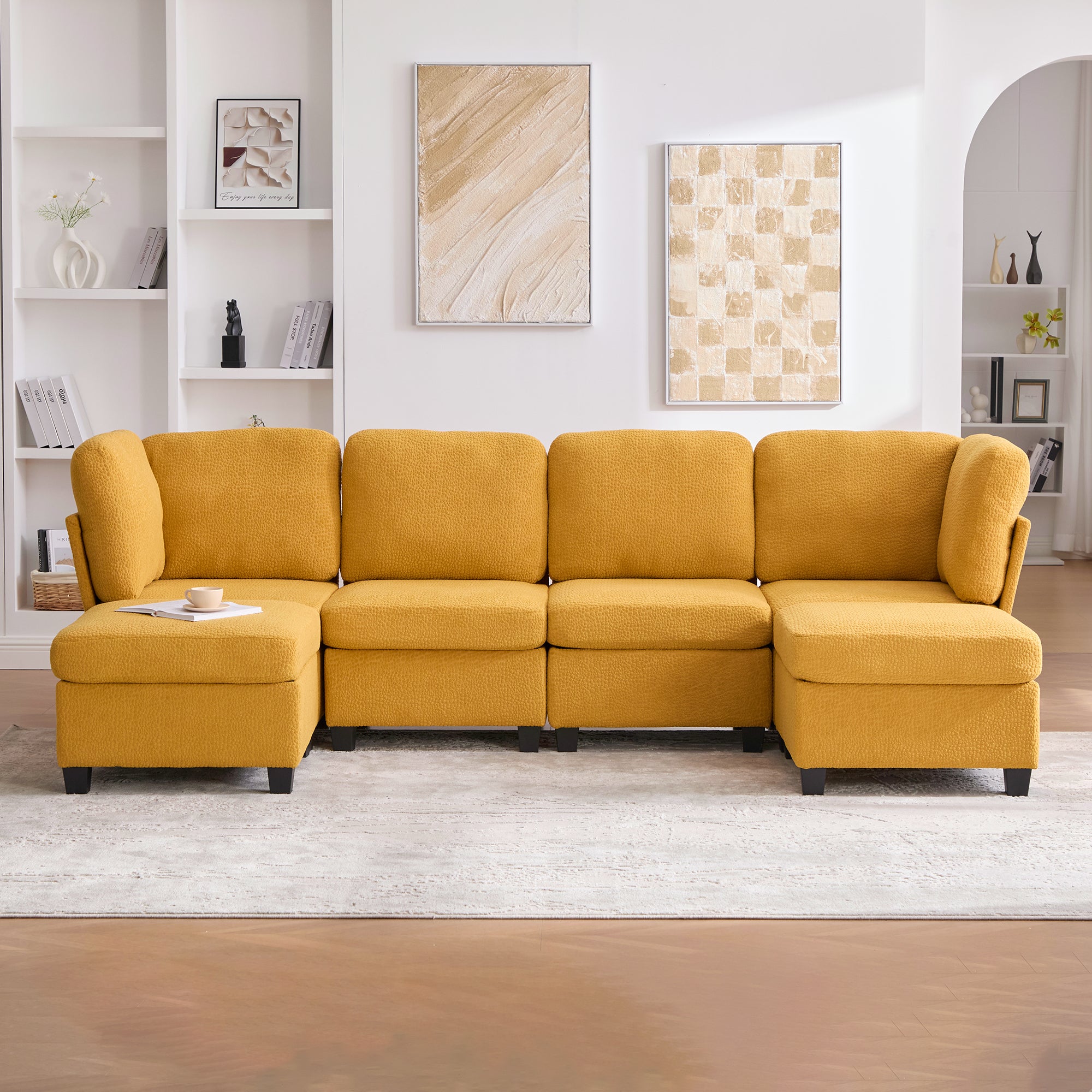 UNITED WE WIN Modular 6-Seat Sectional Sofa Storage