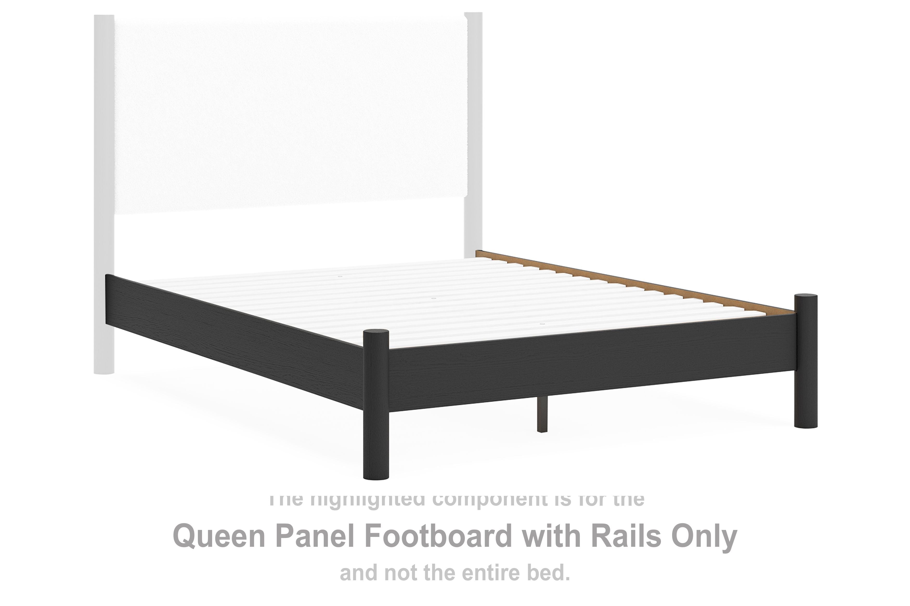 Cadmori - Queen Panel Footboard With Rails - Black