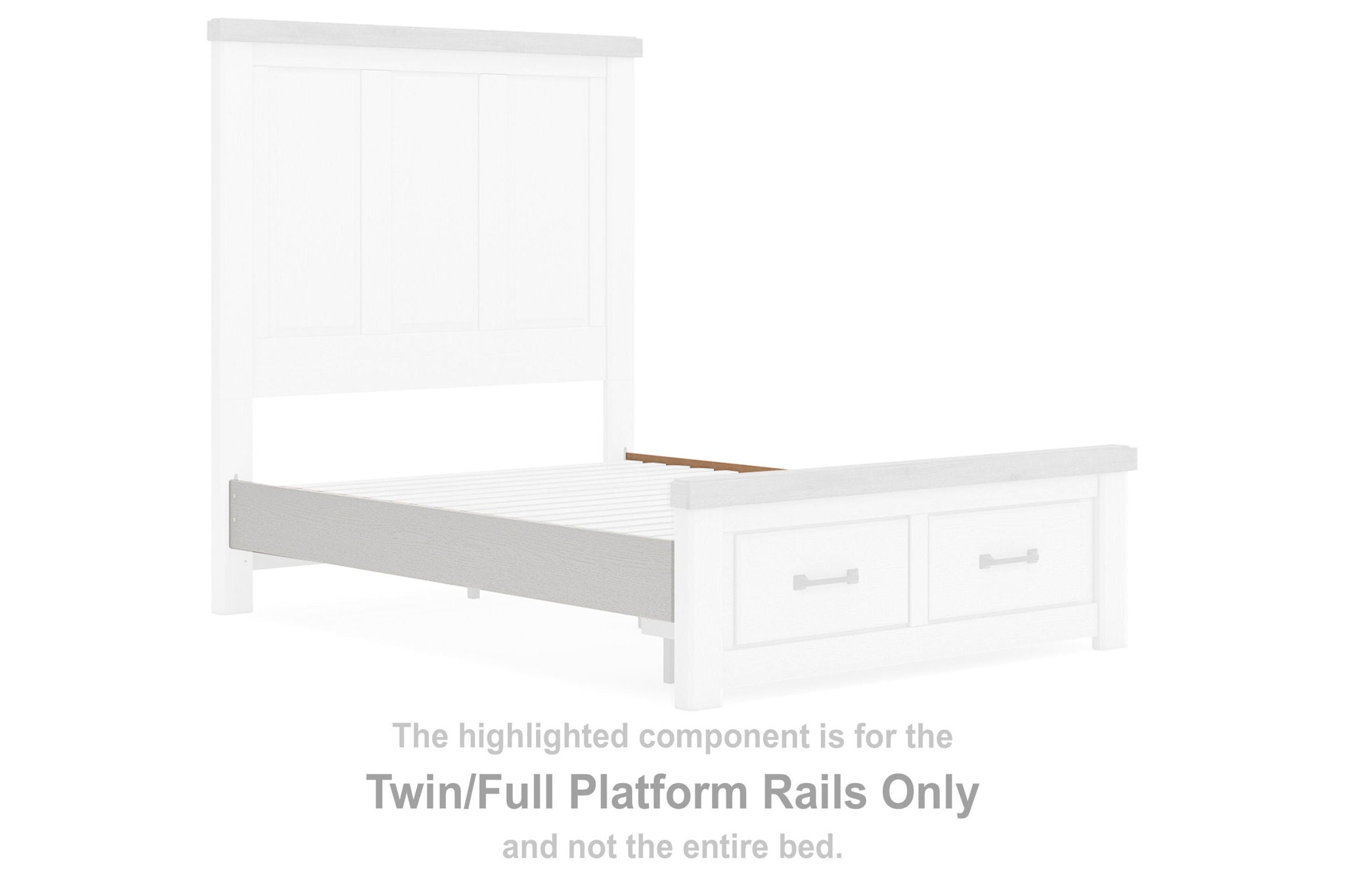 Savonport - Twin/Full Platform Rails - White