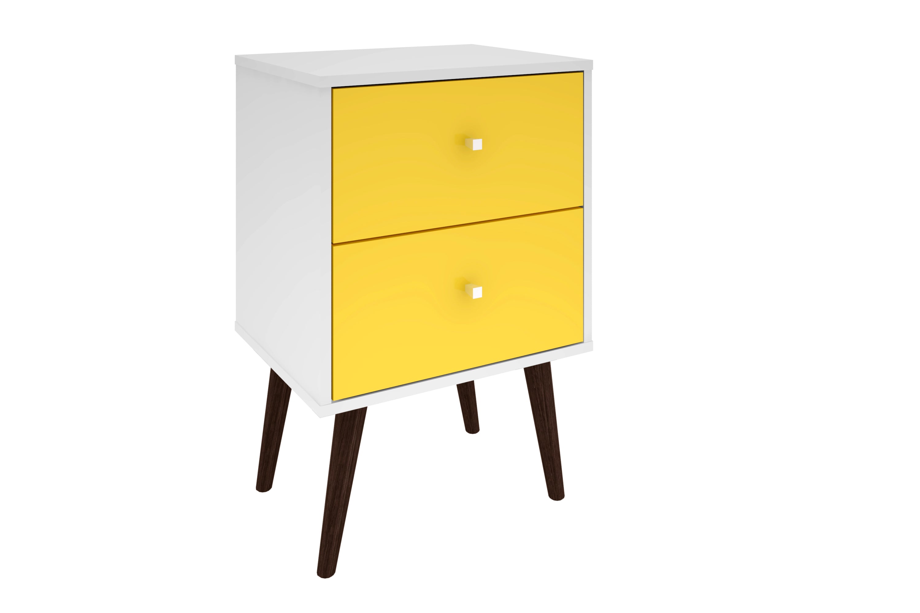 Liberty 18" White & Yellow 2-Drawer Nightstand - Bedroom Furniture