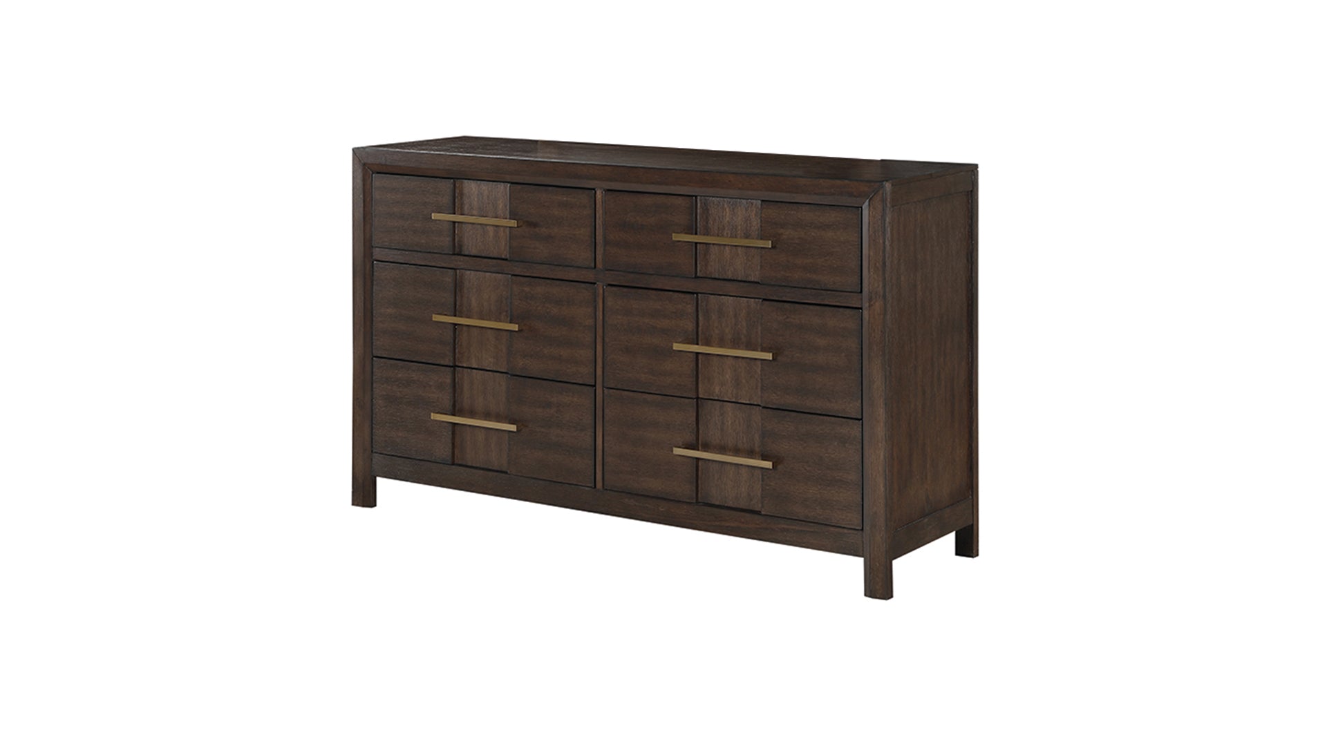 Kenzo Modern 6-Drawer Wood Dresser - Walnut Finish