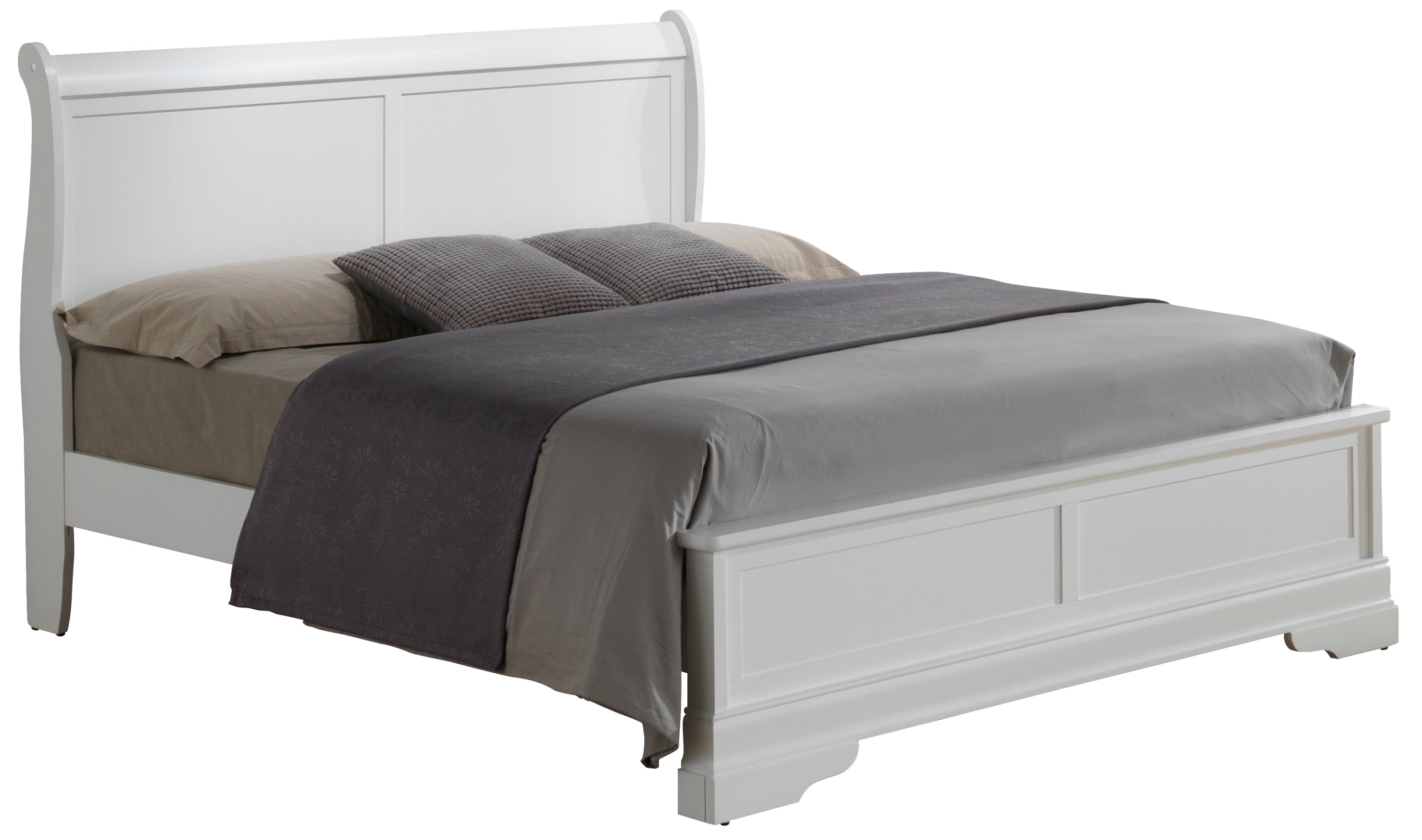 Charming Traditional White King Bed - Elegant, Classic Bedroom Furniture