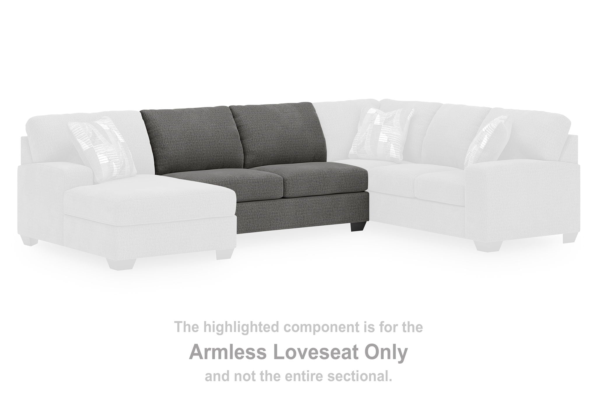 Clarington - Armless Loveseat - Greystone