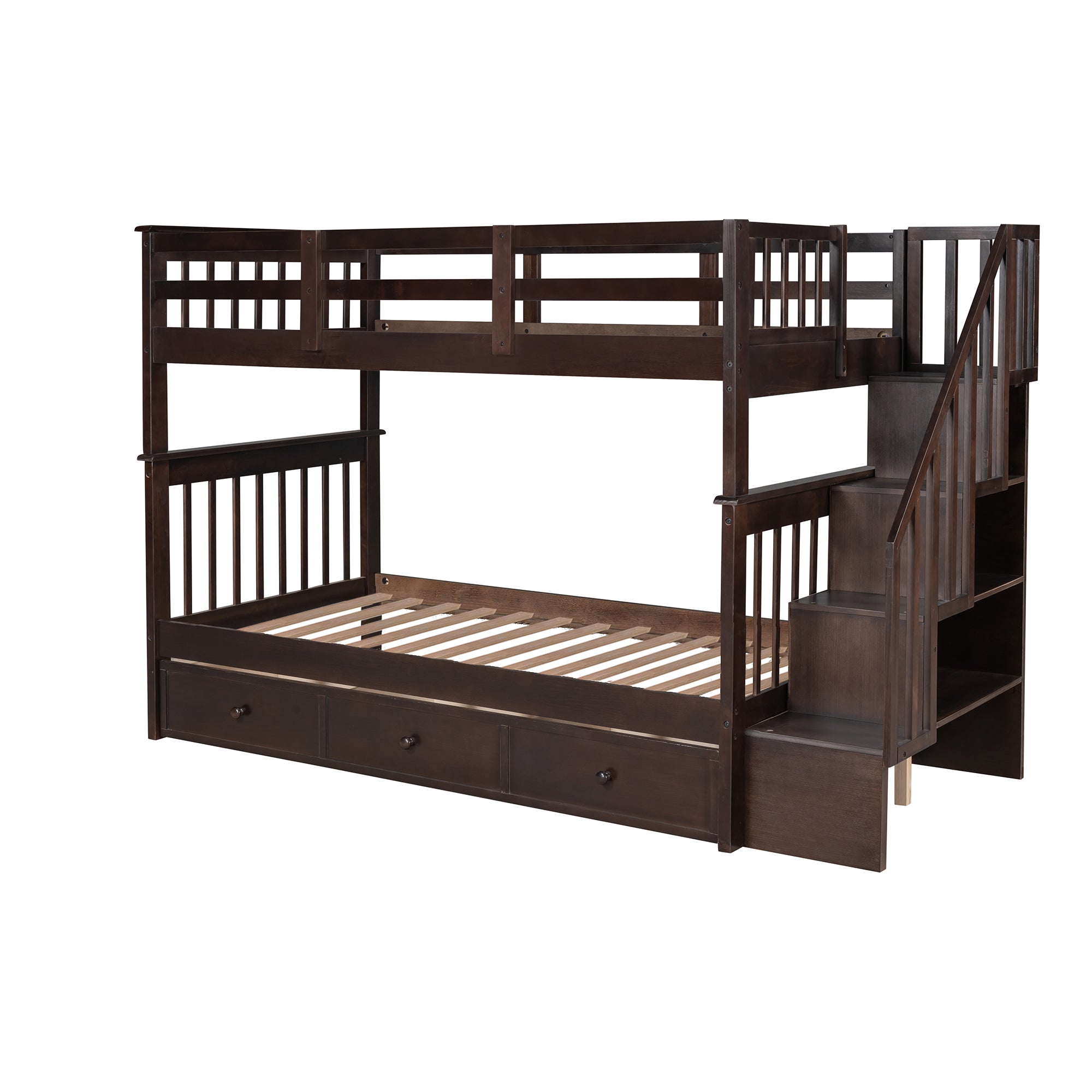 Wendell Twin over Twin Bunk Bed with 3 Drawers - Espresso