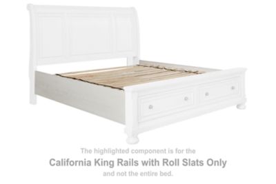 Robbinsdale - Cal King Rails with Roll Slats - Antique White