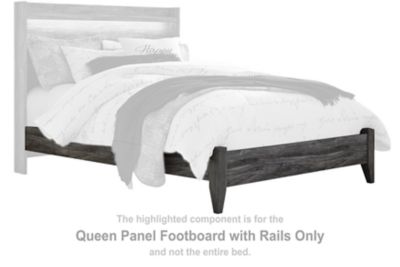 Baystorm - Queen Panel Footboard w/Rails - Gray