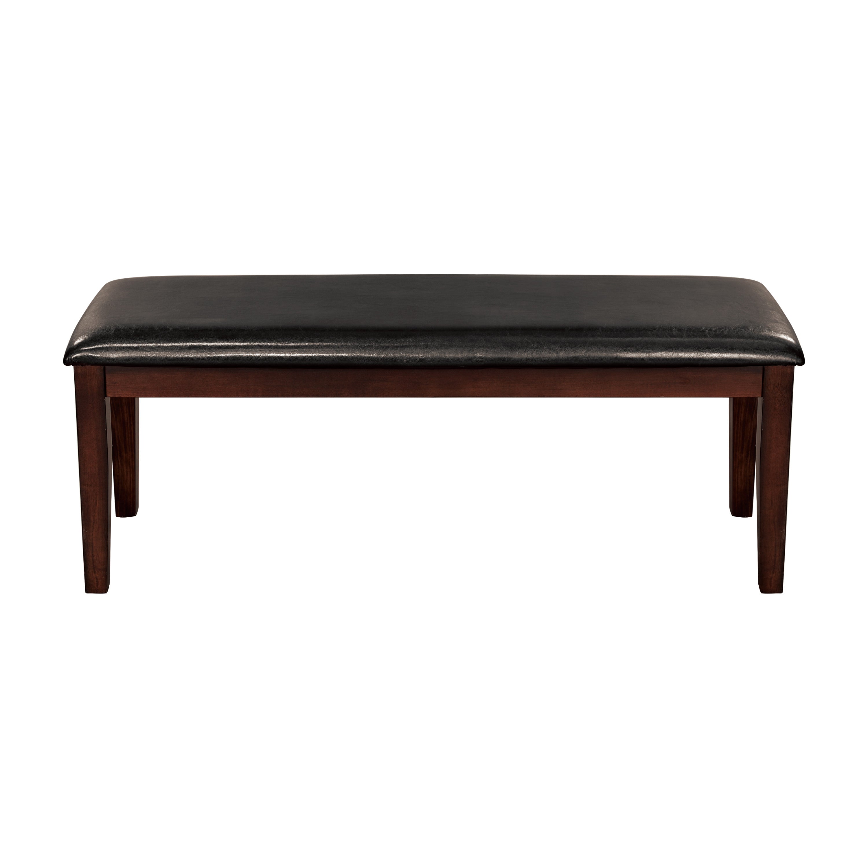 Cherry Wood Dining Bench w/ Fabric Upholstered Seat Furniture