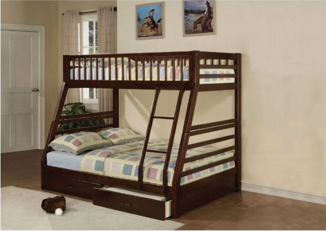 Jason Espresso Twin/Full Bunk Bed - Space-Saving & Stylish