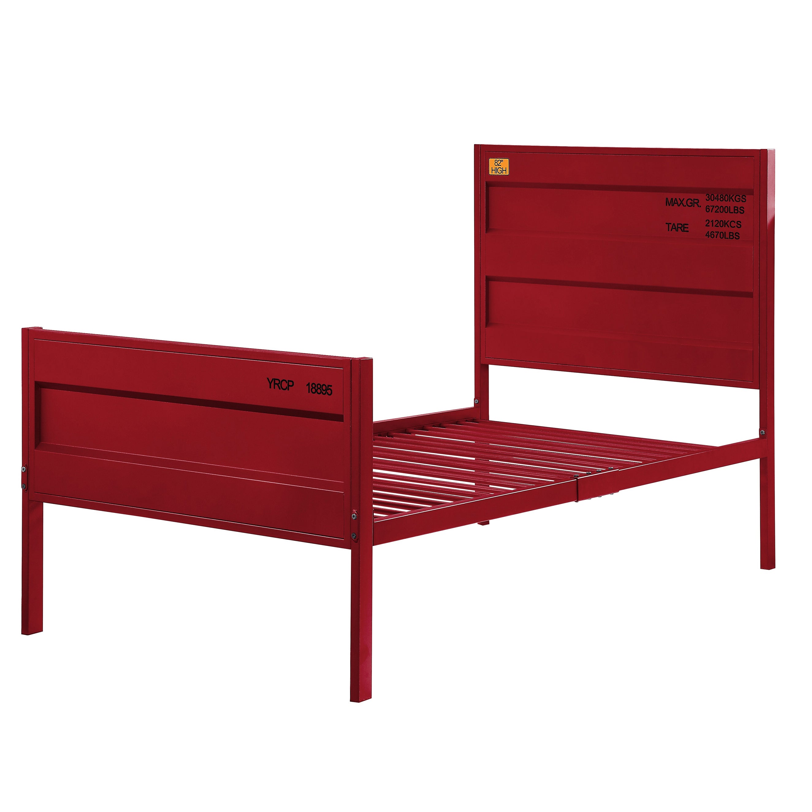 Red Twin Platform Bed Frame | Modern Style, No Box Spring Required