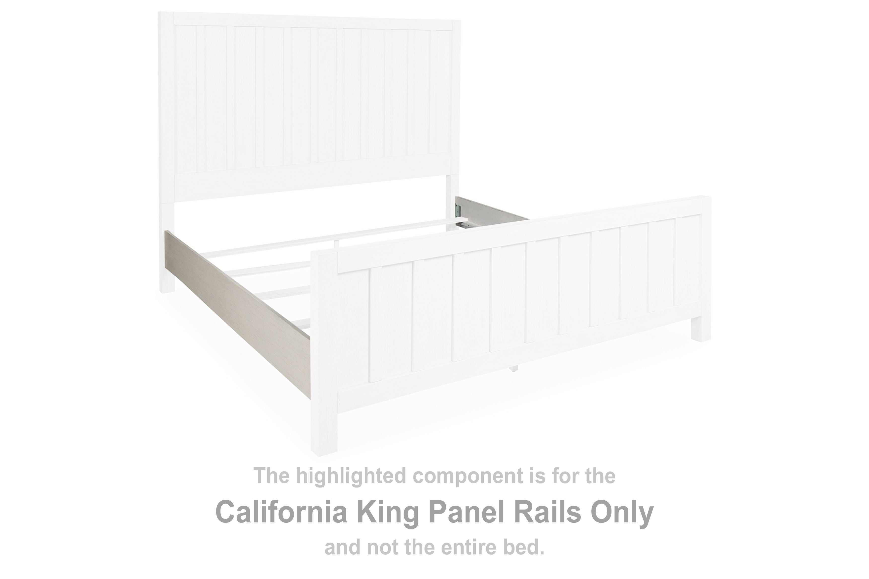 Shaybrock - California King Panel Rails - Antique White