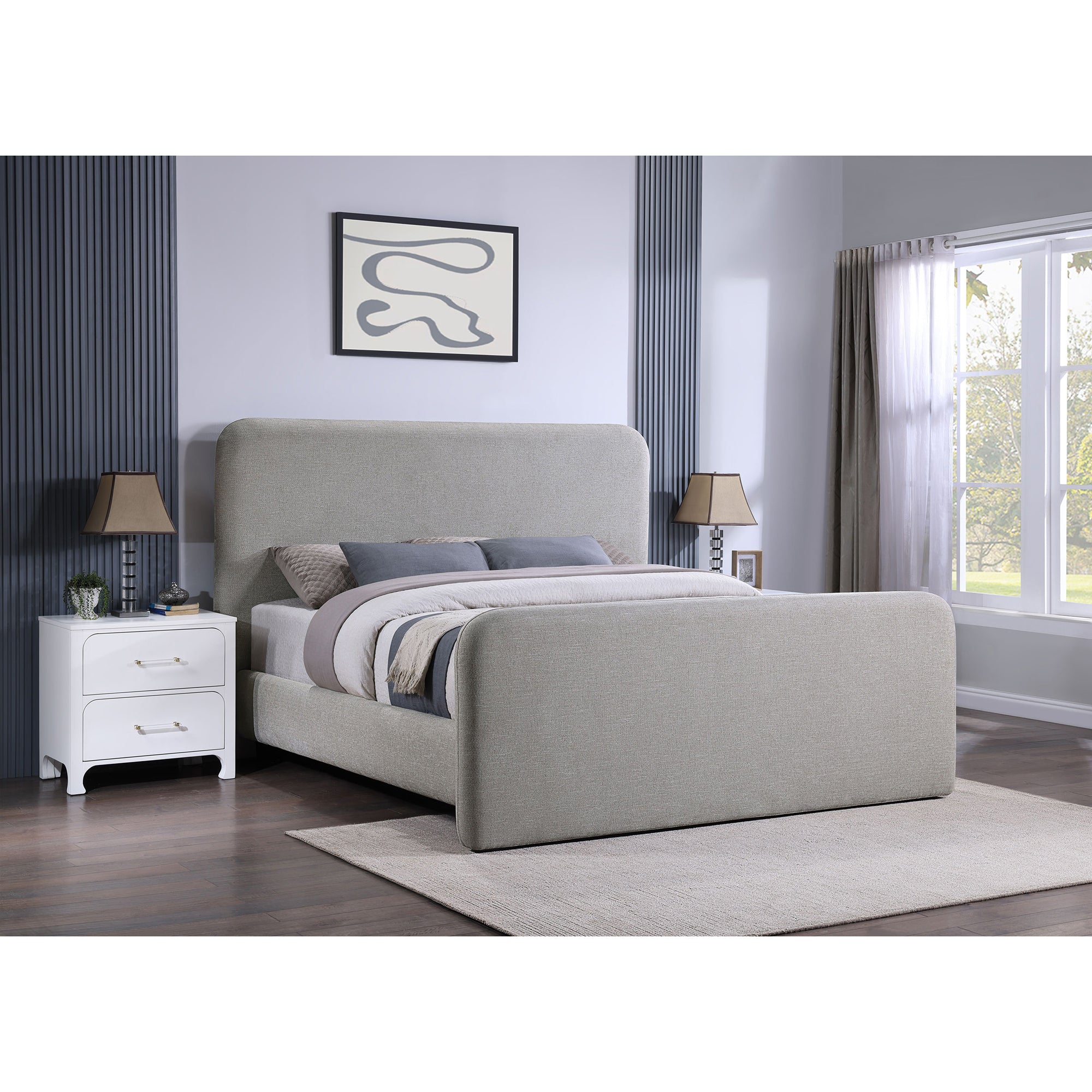 Kendra Grey Eastern King Platform Bed - Modern Style & Comfort