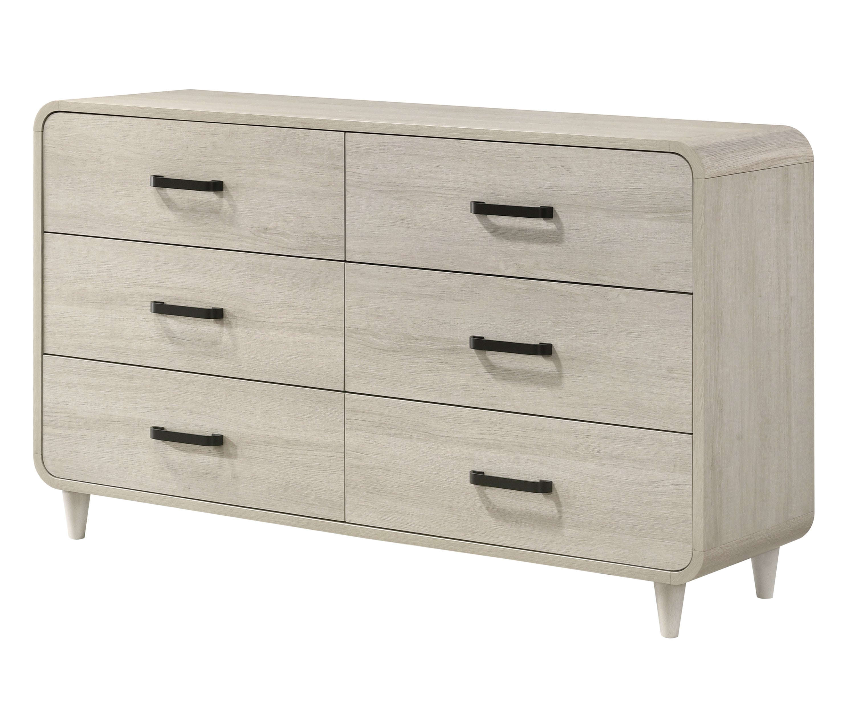 Contemporary White 6-Drawer Dresser - Wooden Storage Furniture