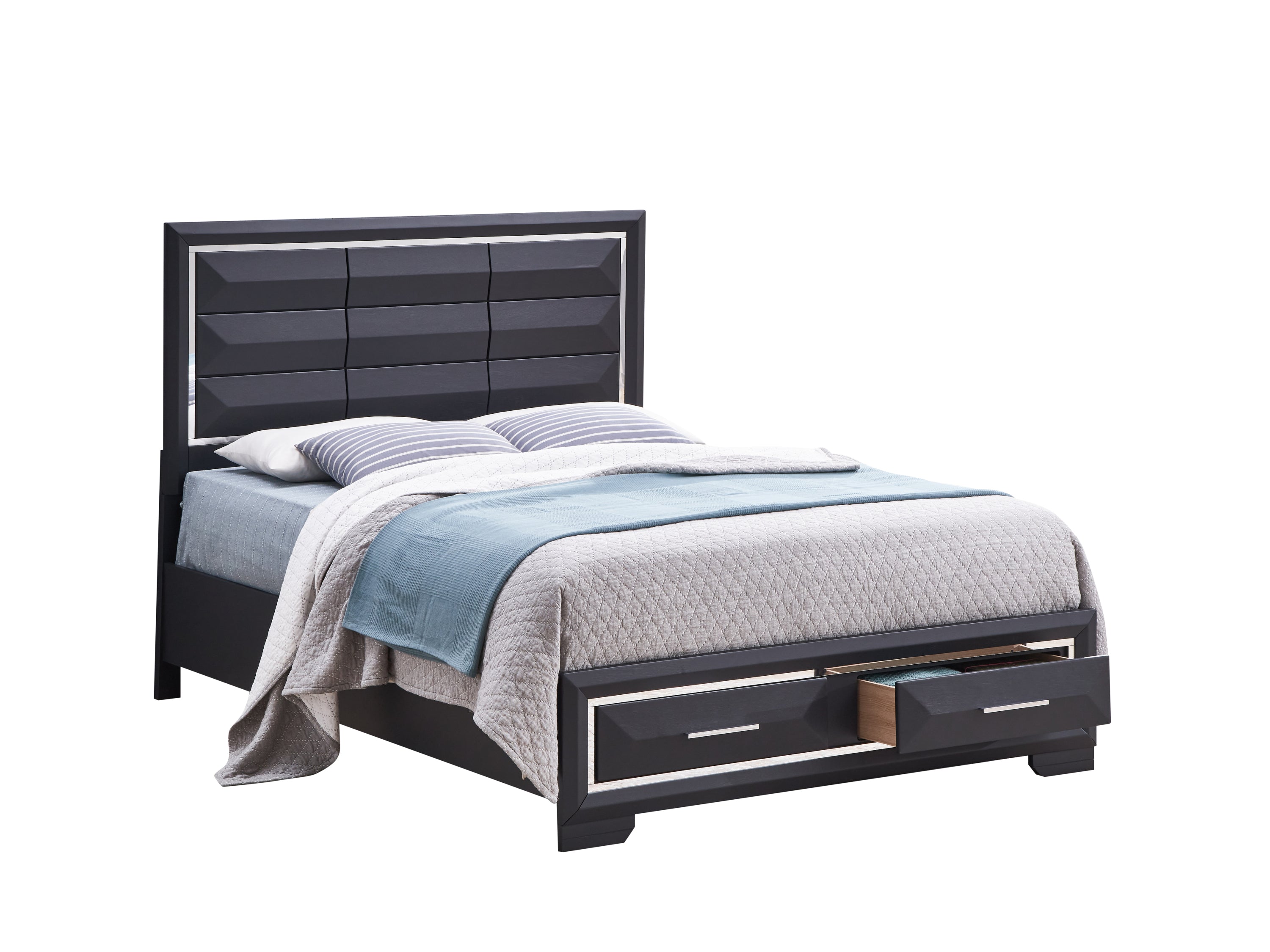 Liverpool G01600B-KB King Bed - Modern Black Frame