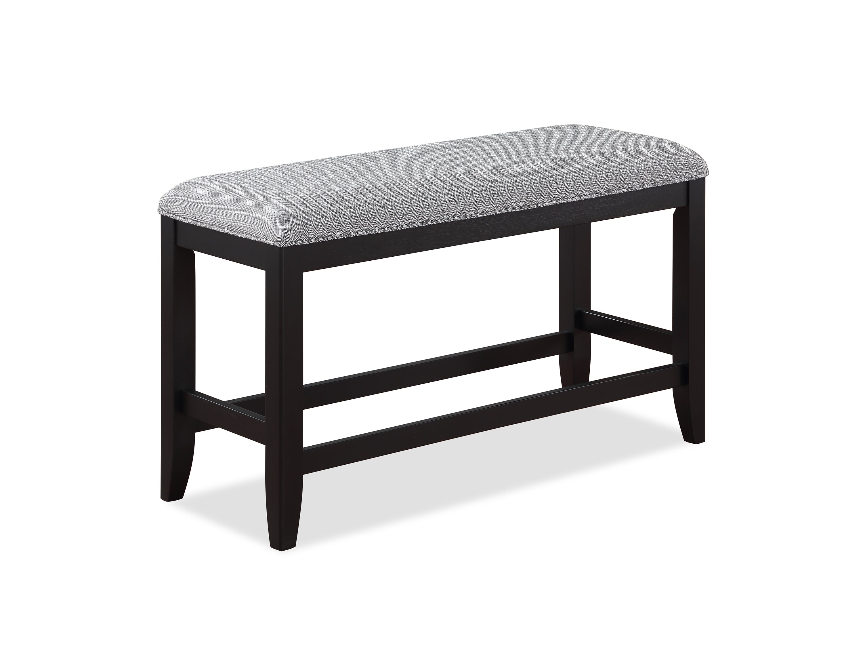 Dark Gray Fabric Upholstered Counter-Height Dining Bench