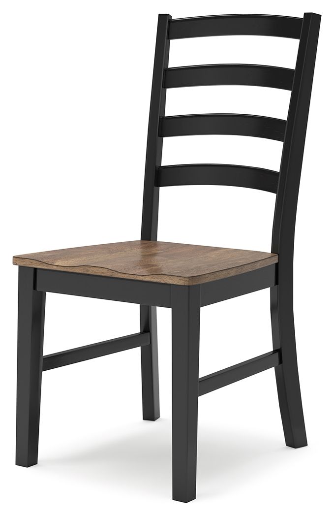 Wildenauer Brown & Black Dining Side Chair (Set of 2)