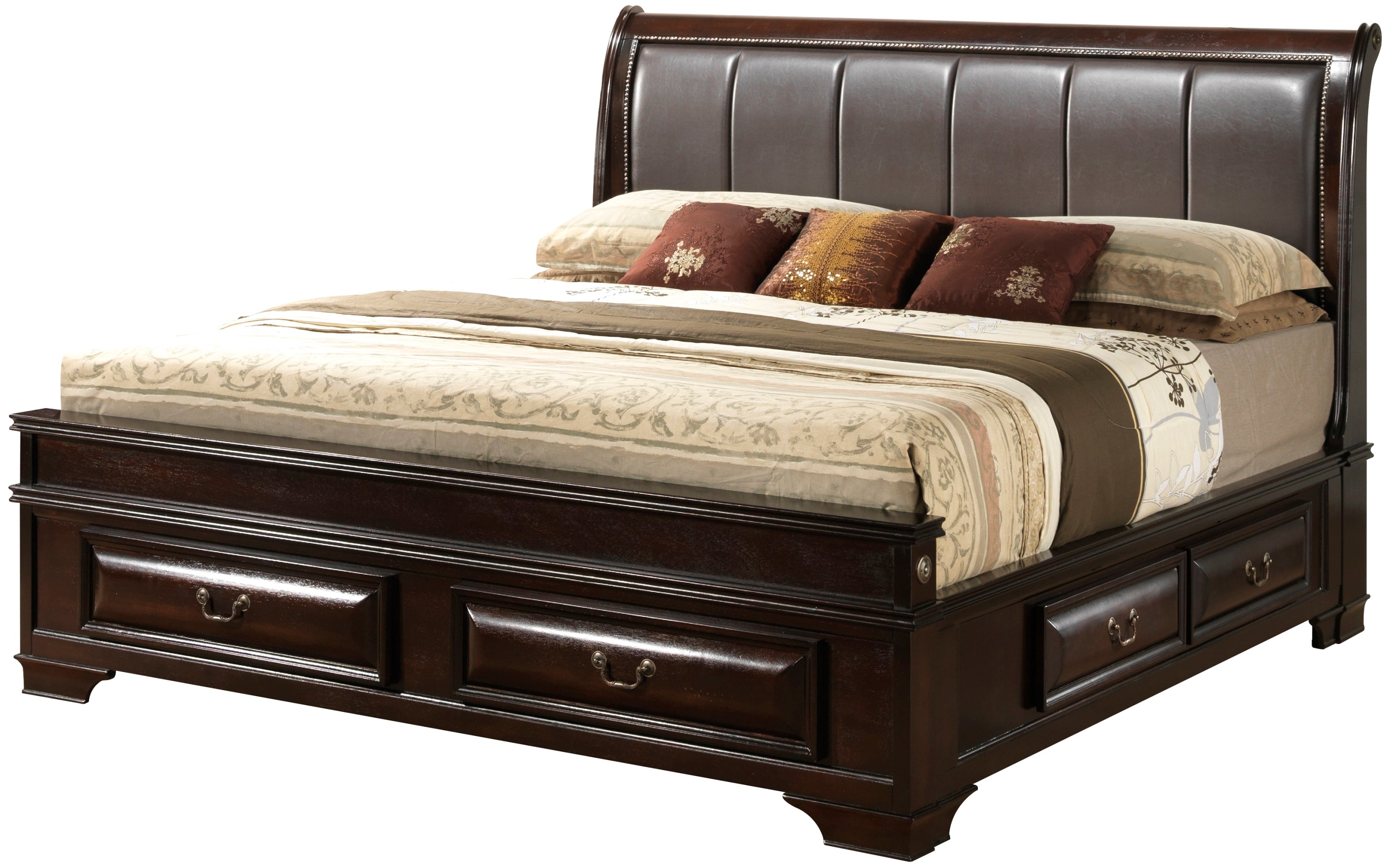 LaVita King Storage Bed, Cappuccino Finish G8875C-KB3