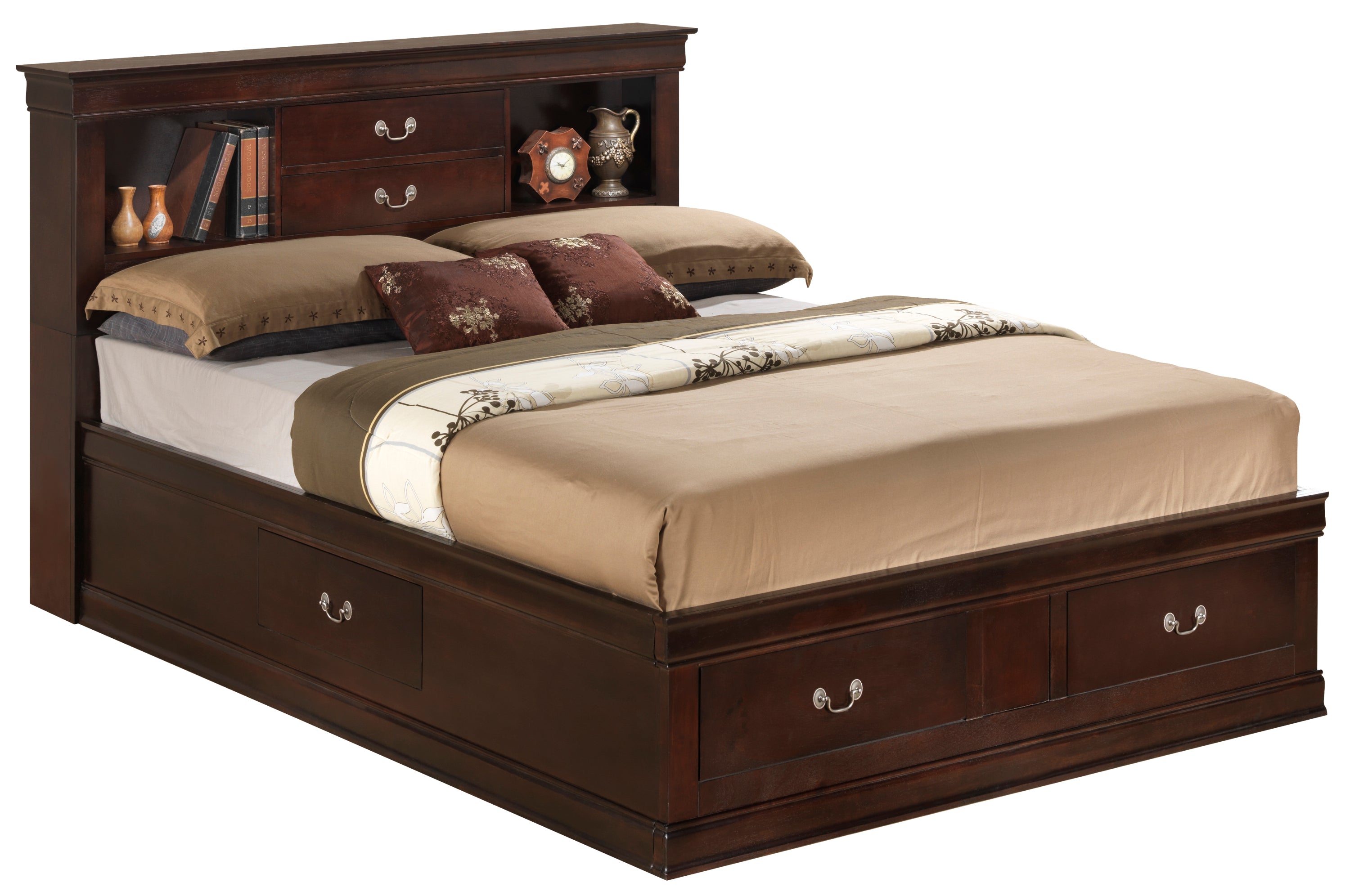 Louis Phillipe G3125B-KSB Cappuccino King Storage Bed with Drawers
