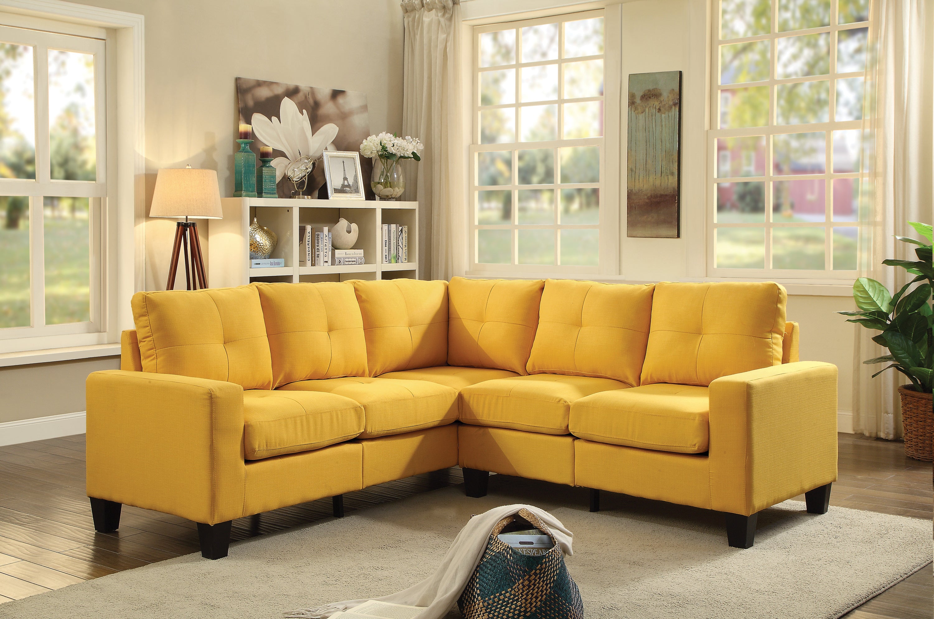 Glory Newbury G470B-SC Yellow Sectional Sofa