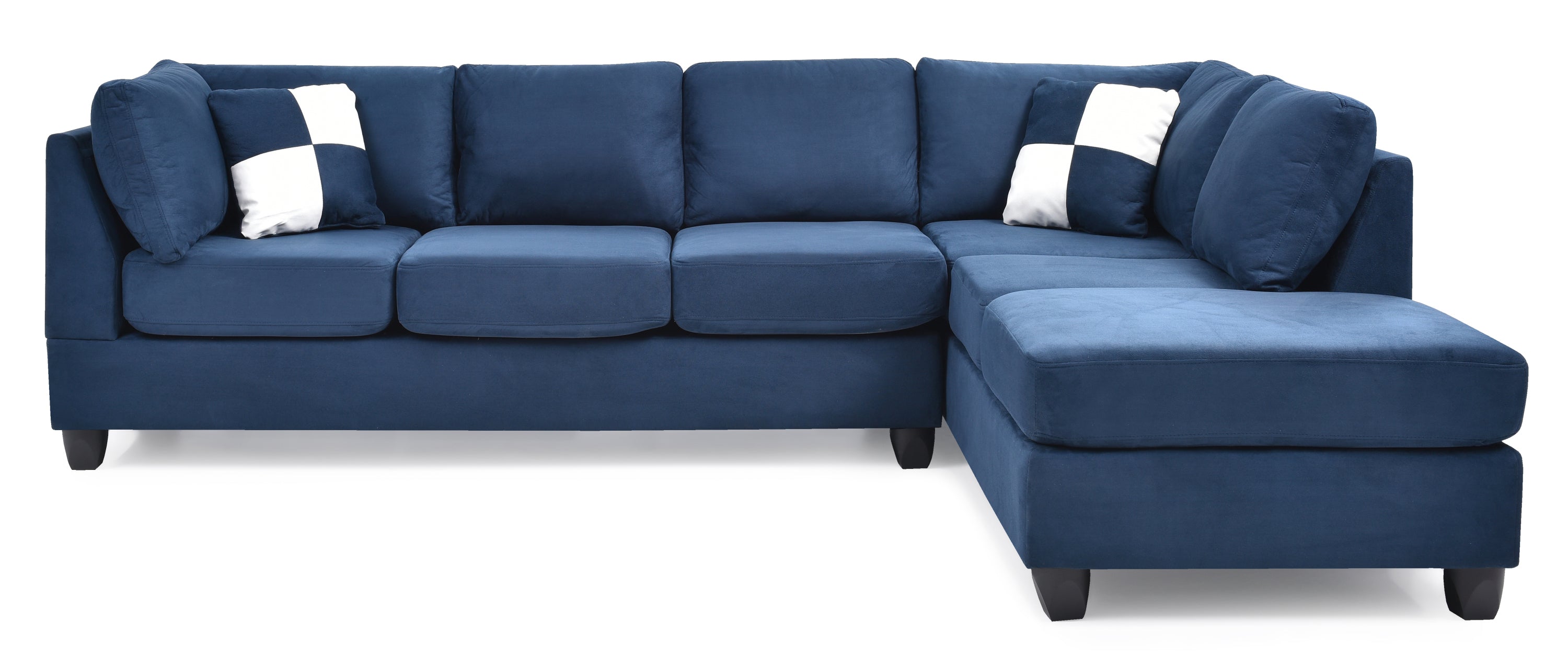 Navy Blue Malone G630B-SC Sectional Sofa (No Ottoman)