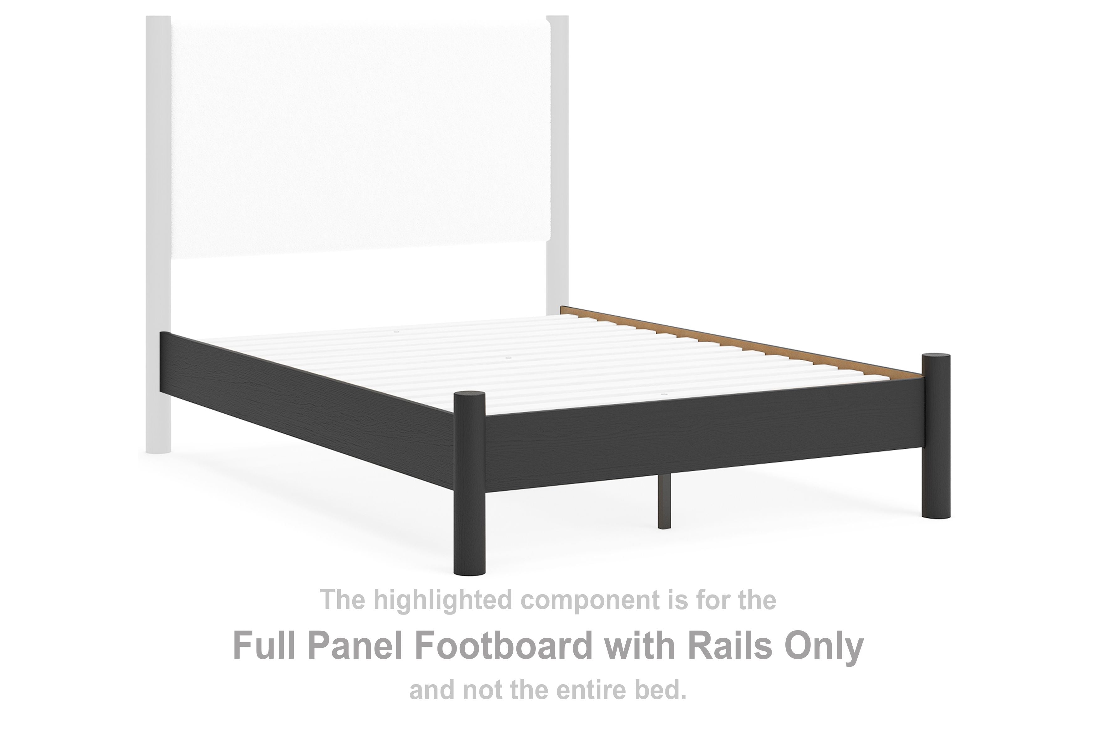 Cadmori - Full Panel Footboard With Rails - Black
