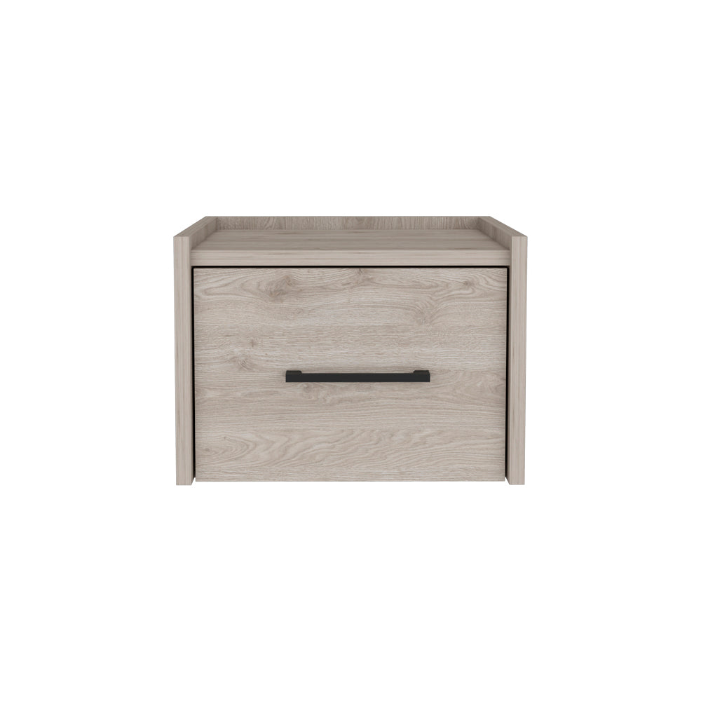 Calion Floating Nightstand - Light Gray Bedroom Storage