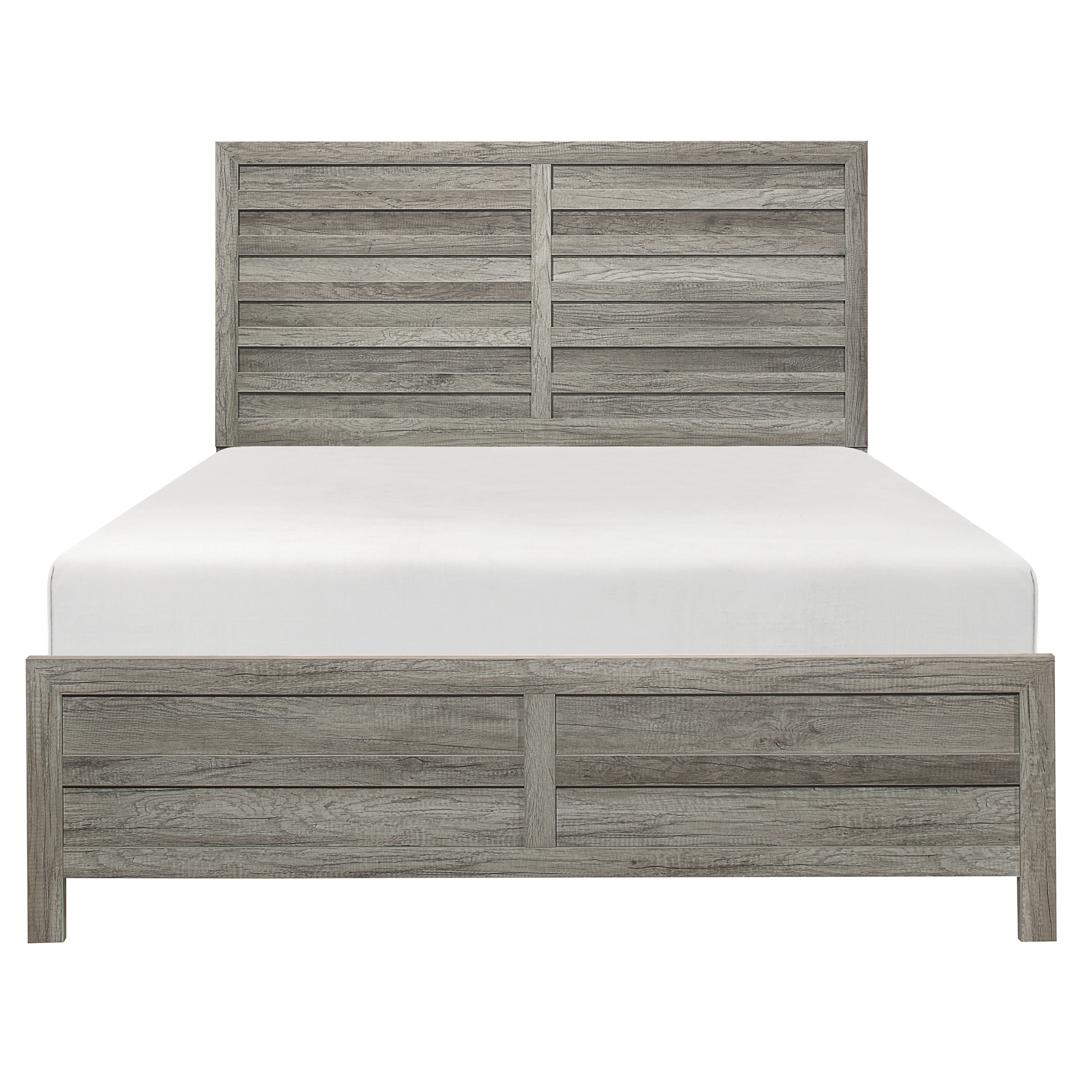 Weathered Gray Rustic Wood Queen Bed | Farmhouse Style Bedroom Furniture