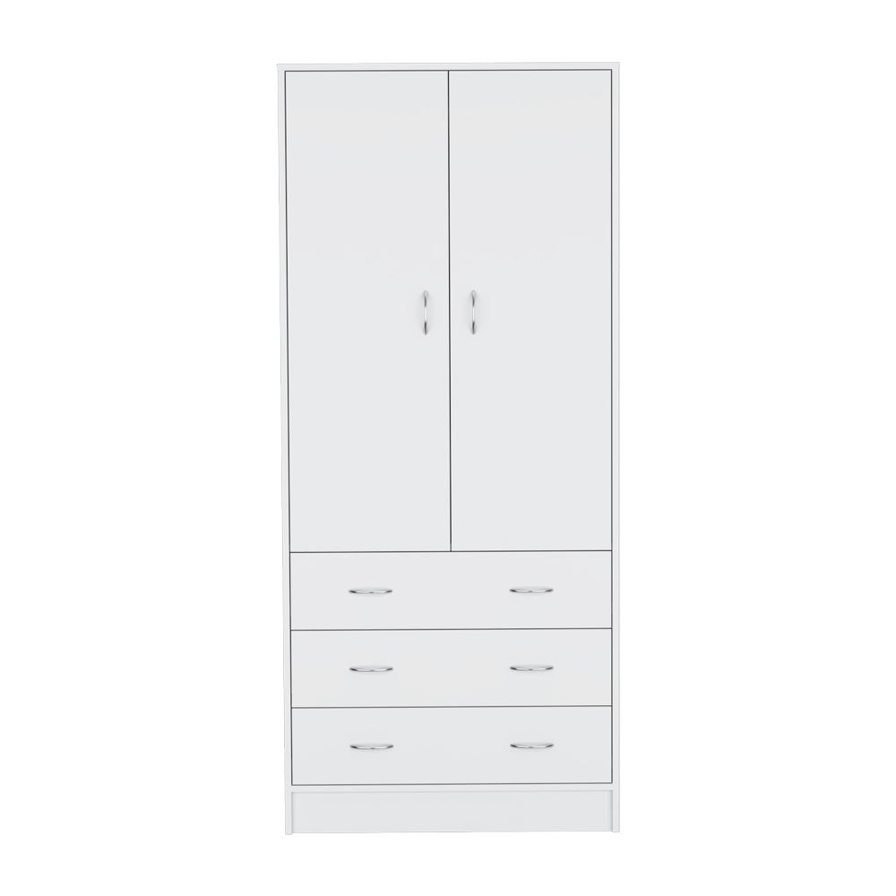 White Ramey Bedroom Armoire - Ample Storage