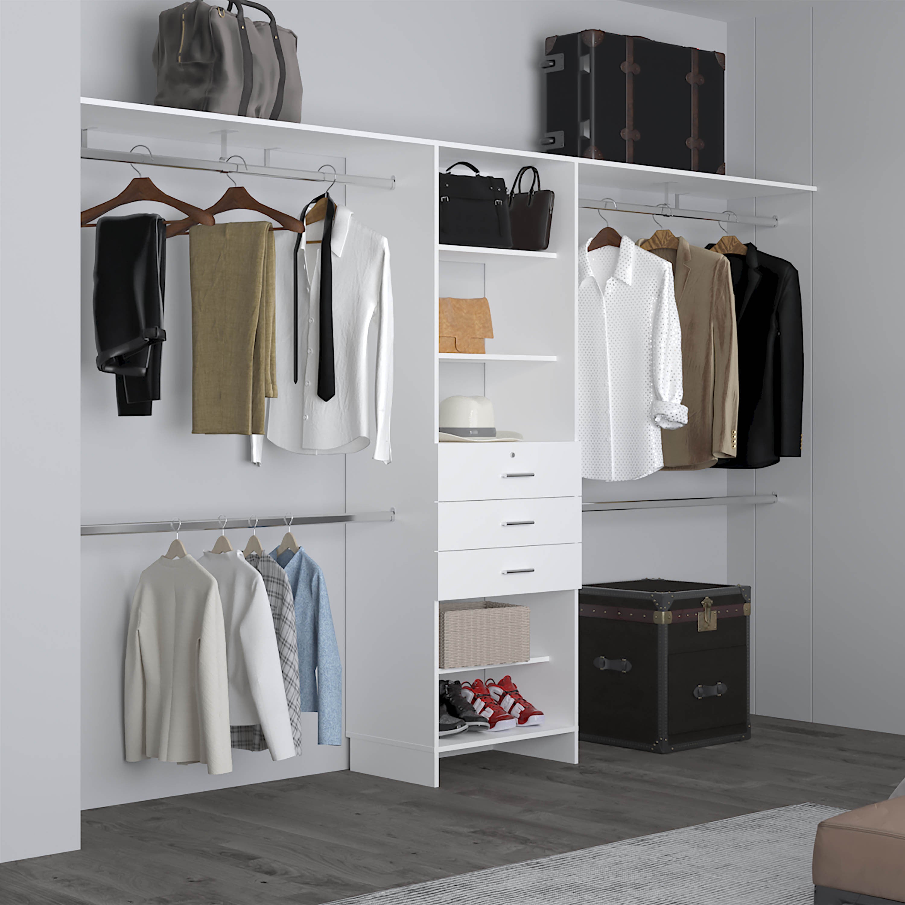 3-Drawer, 5-Shelf Closet System - Storage & Organization