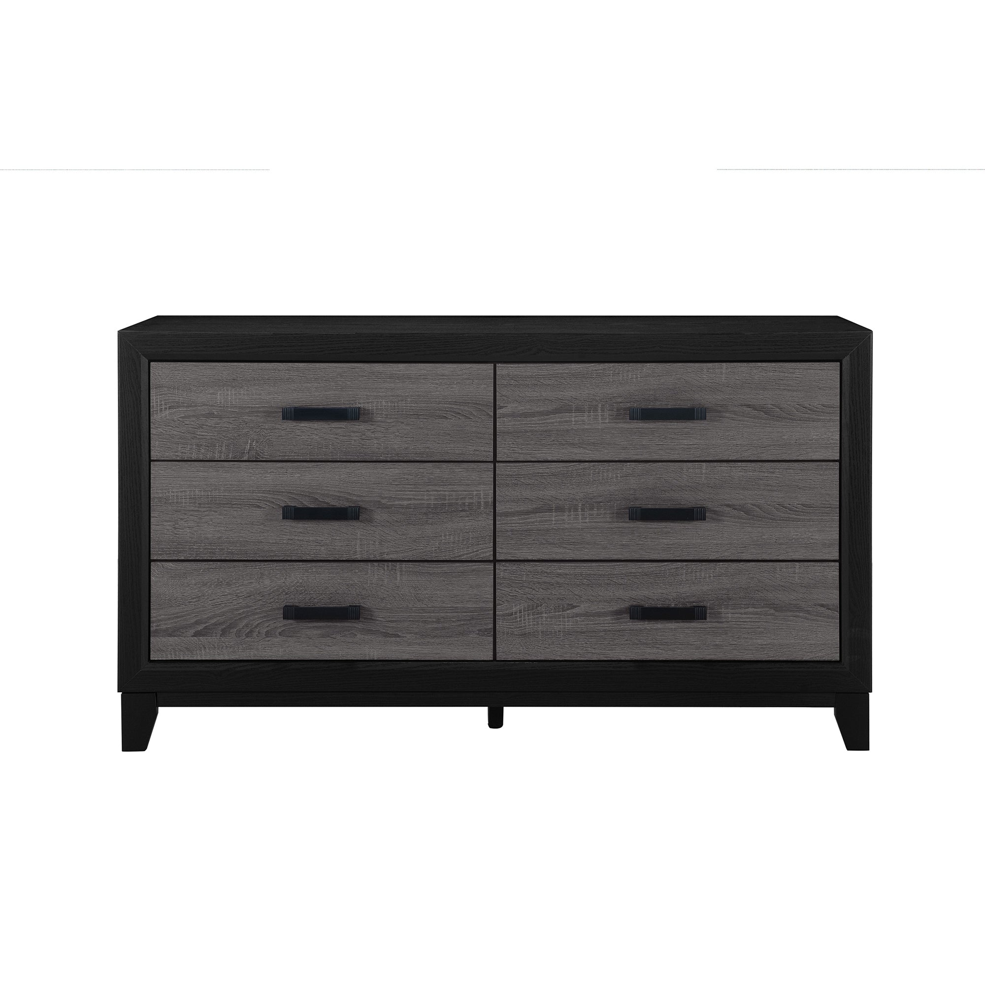 SOLUTO Urban Farmhouse Grey Black Dresser Rustic Wood