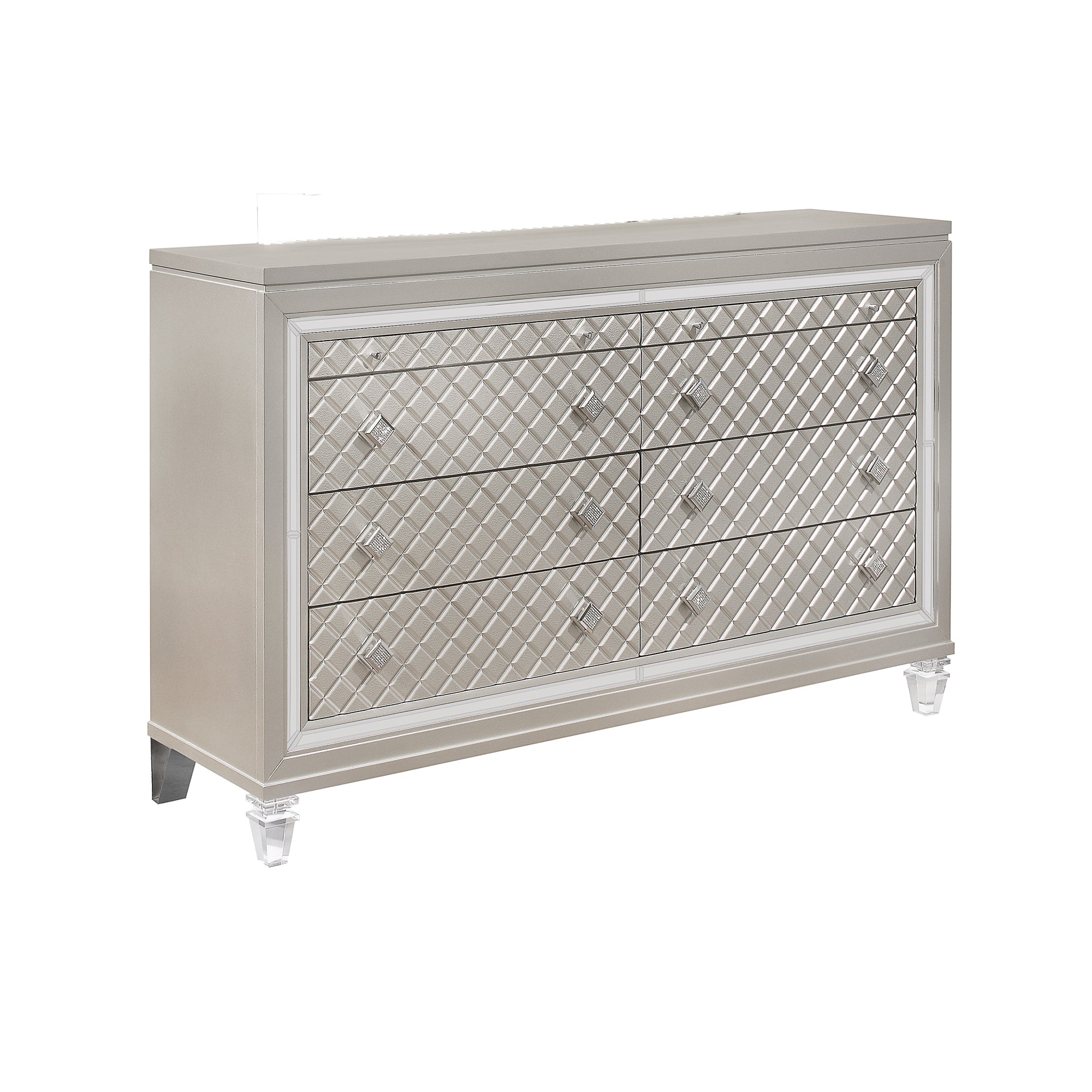 CROSS GLAM Champagne Dresser: Jewel & Mirror Accents