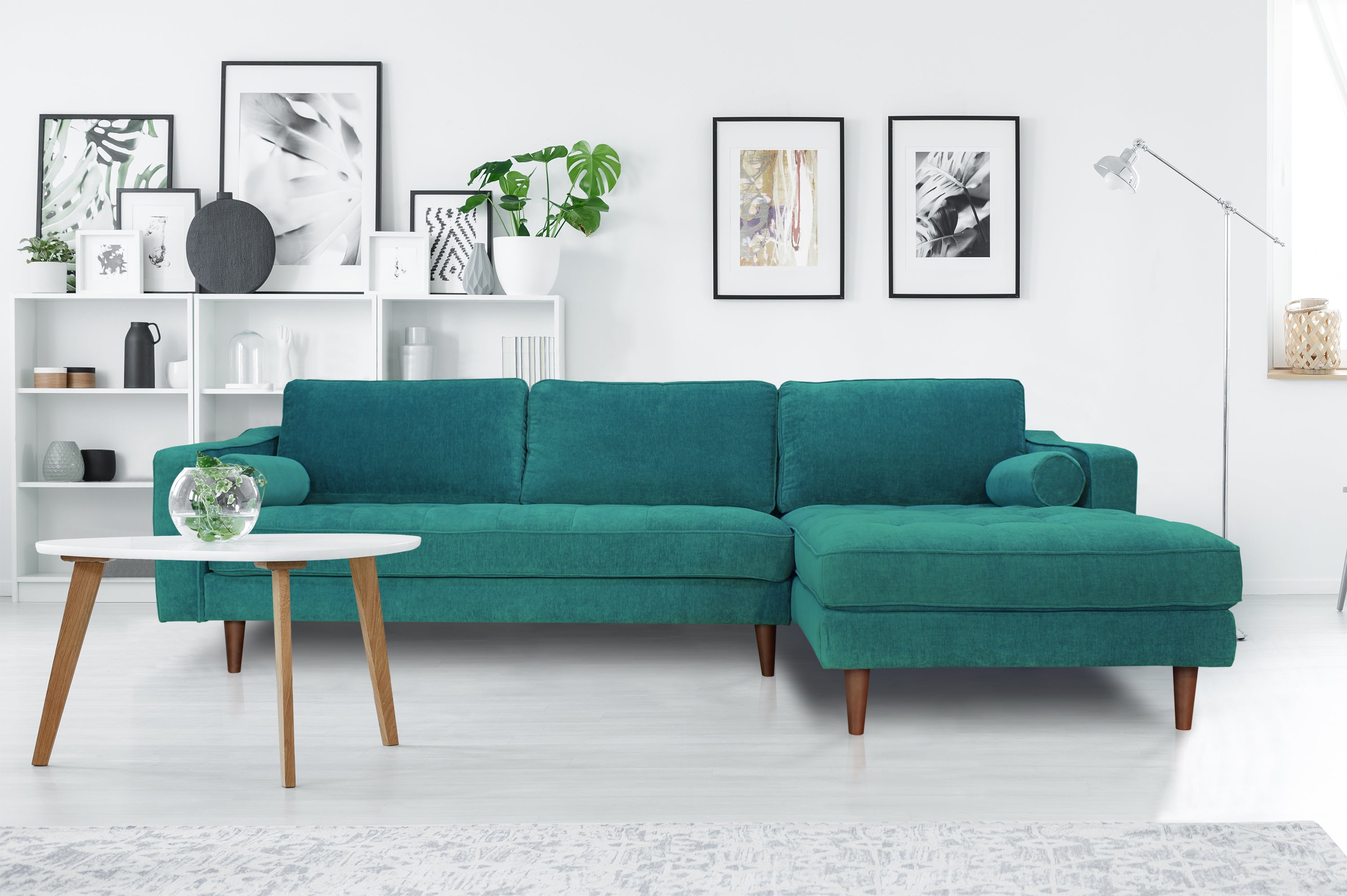 Anderson RAF Turquoise Sectional Sofa - Modern Comfort