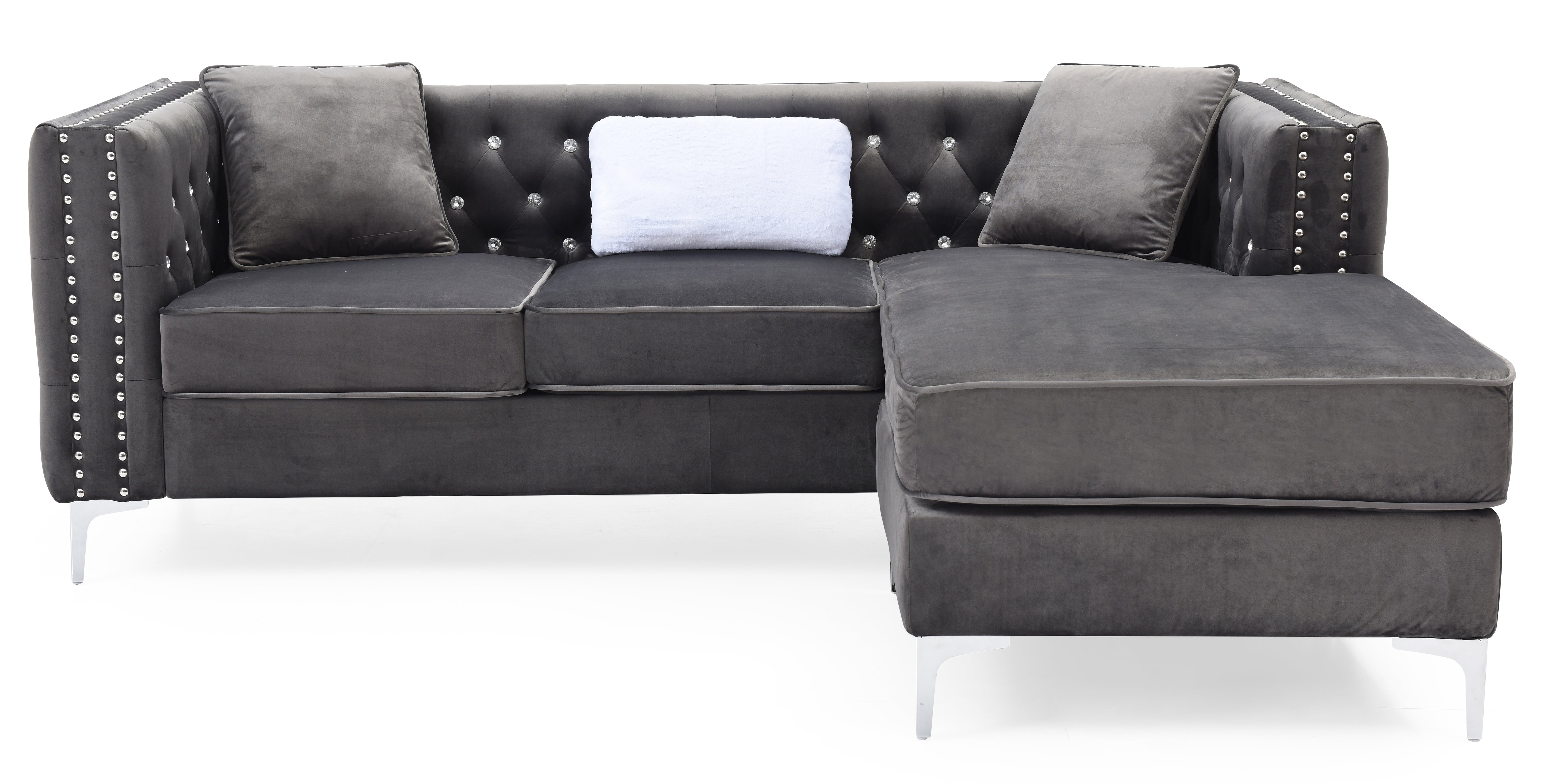 Paige G822B-SC Gray Sofa Chaise - Modern Living Room Furniture