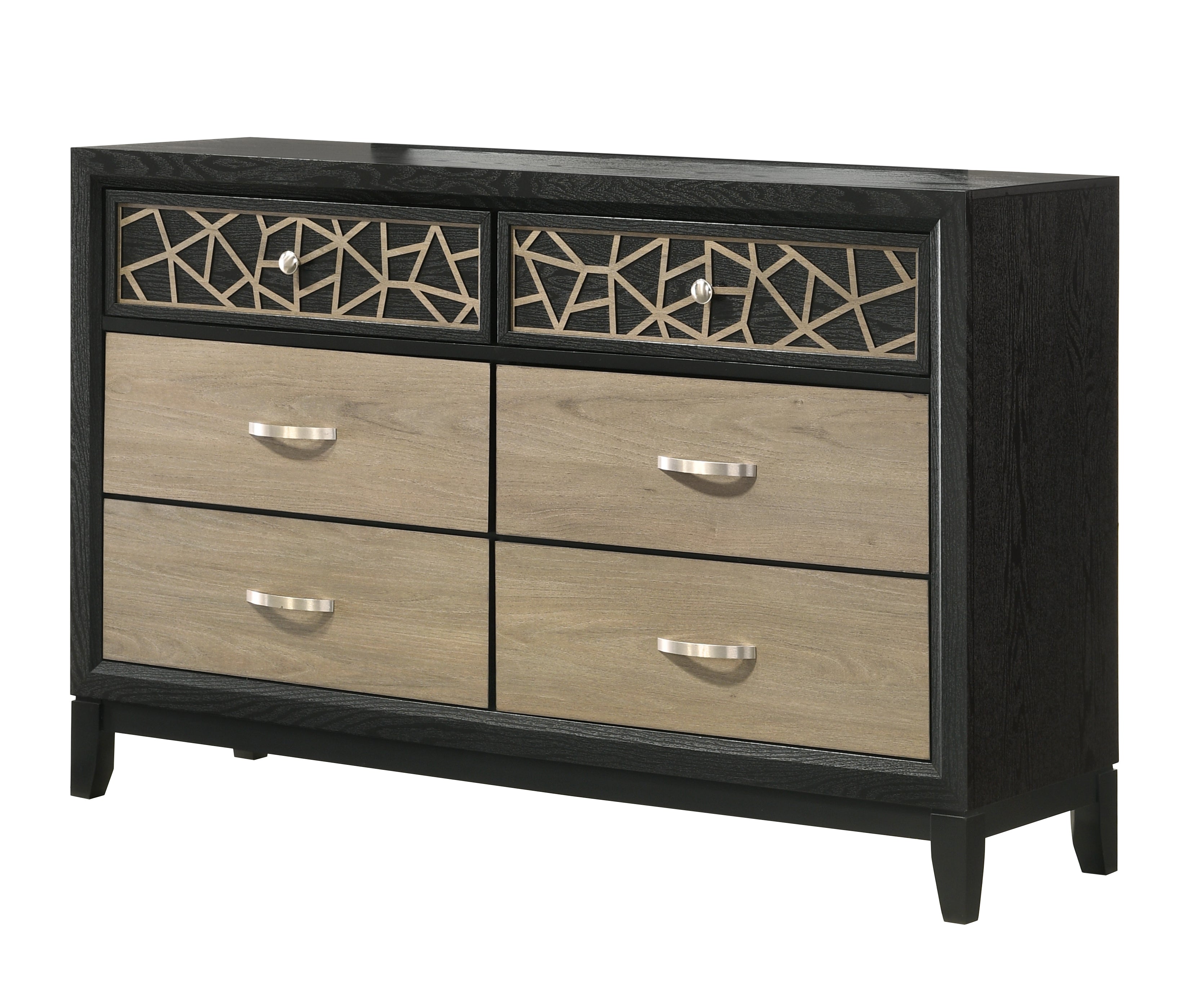 Selena Modern & Contemporary Wood Dresser, Black/Natural