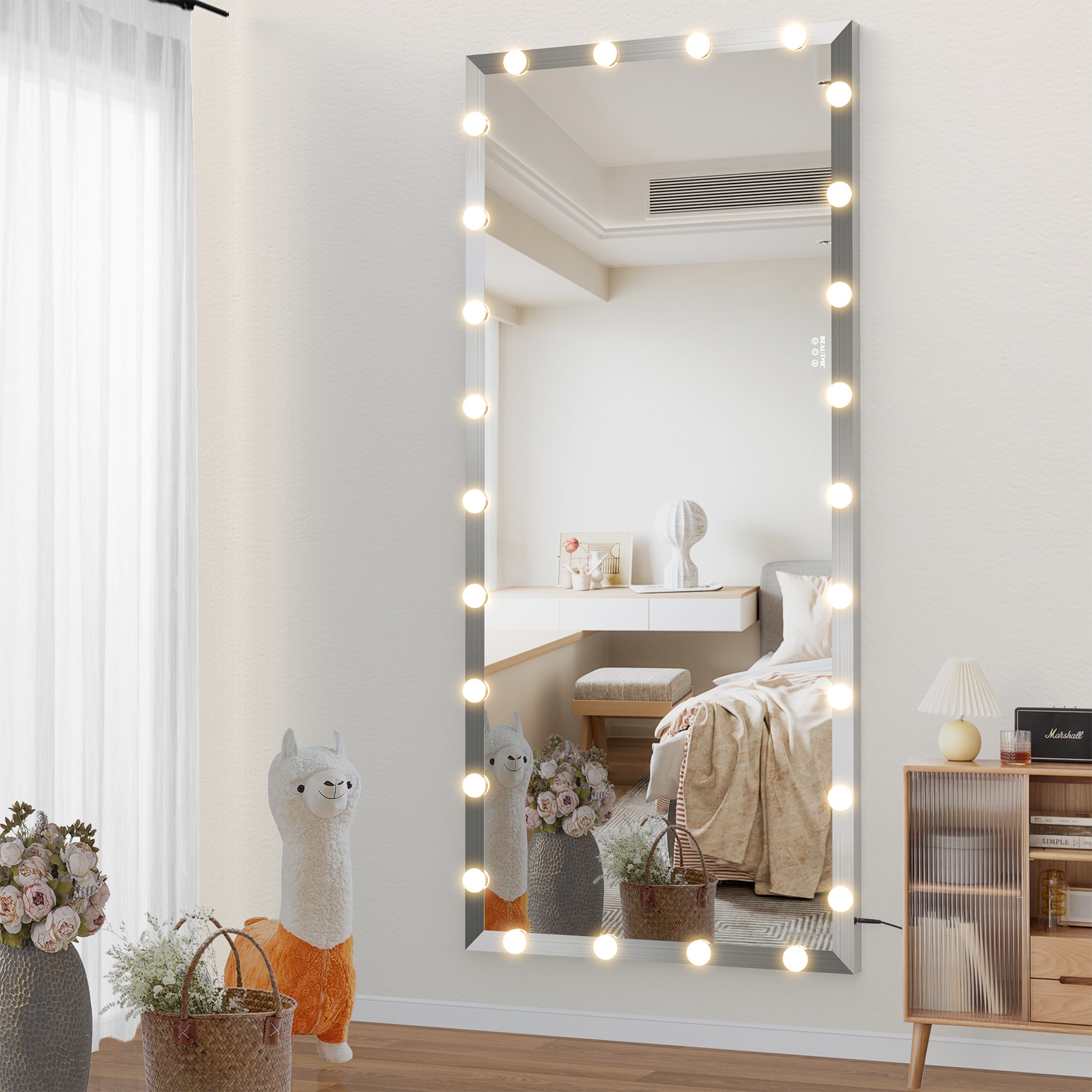 72x32 Hollywood Full Length Vanity Mirror w/ Lights, 3 Color Modes