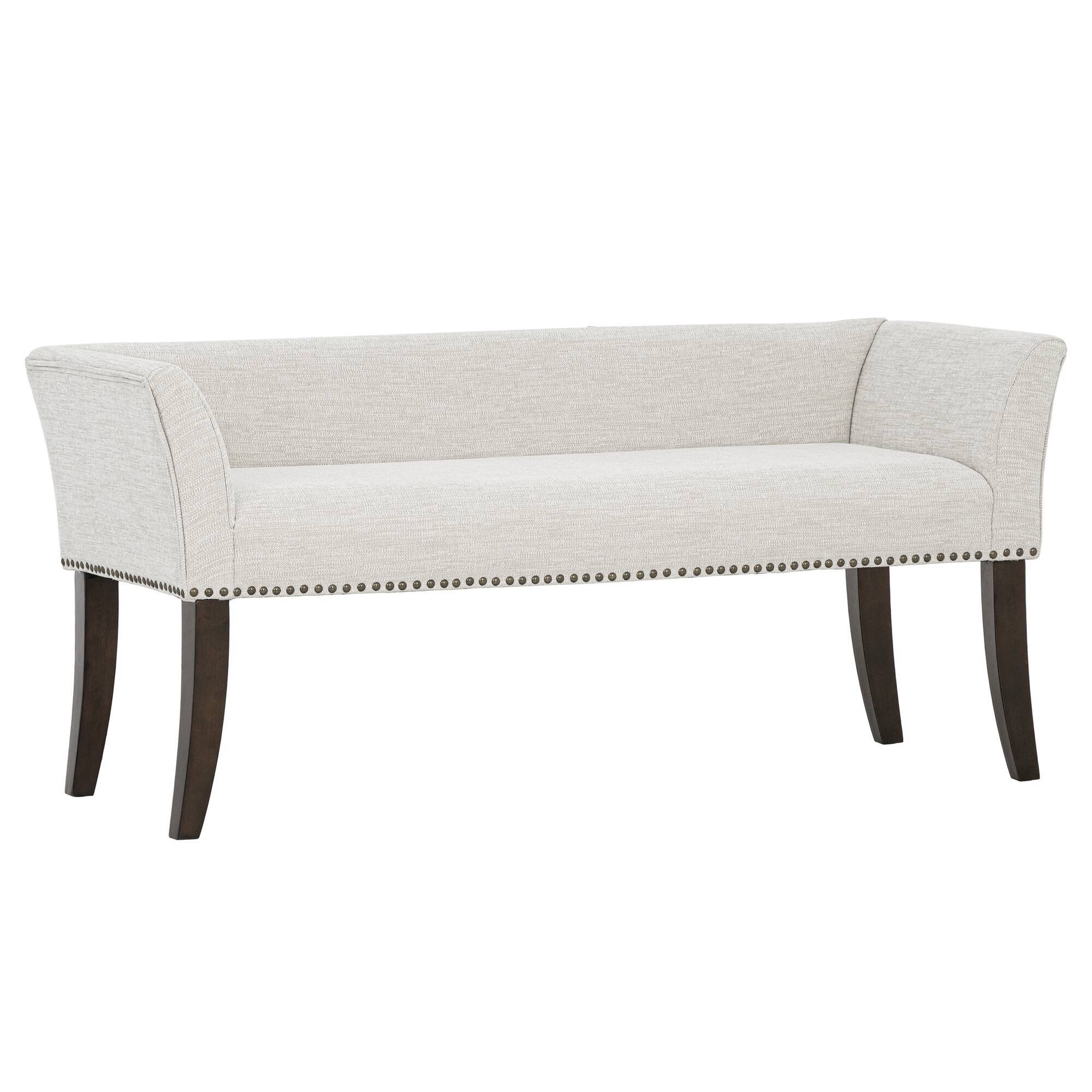 Welburn Cream Upholstered Bench - Solid Wood & Linen Fabric