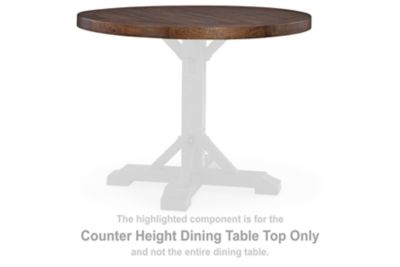 Valebeck - Round Drm Counter Table Top - Black / Brown