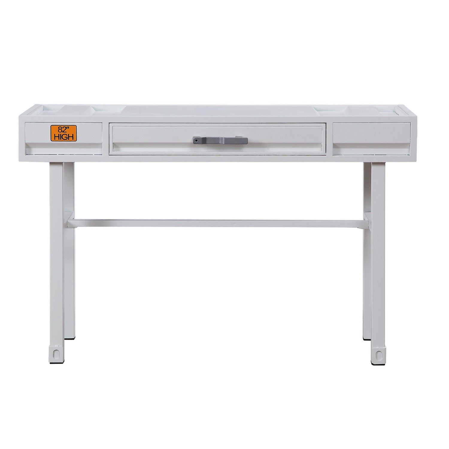 White Metal Vanity Desk with Drawer - Modern Dressing Table