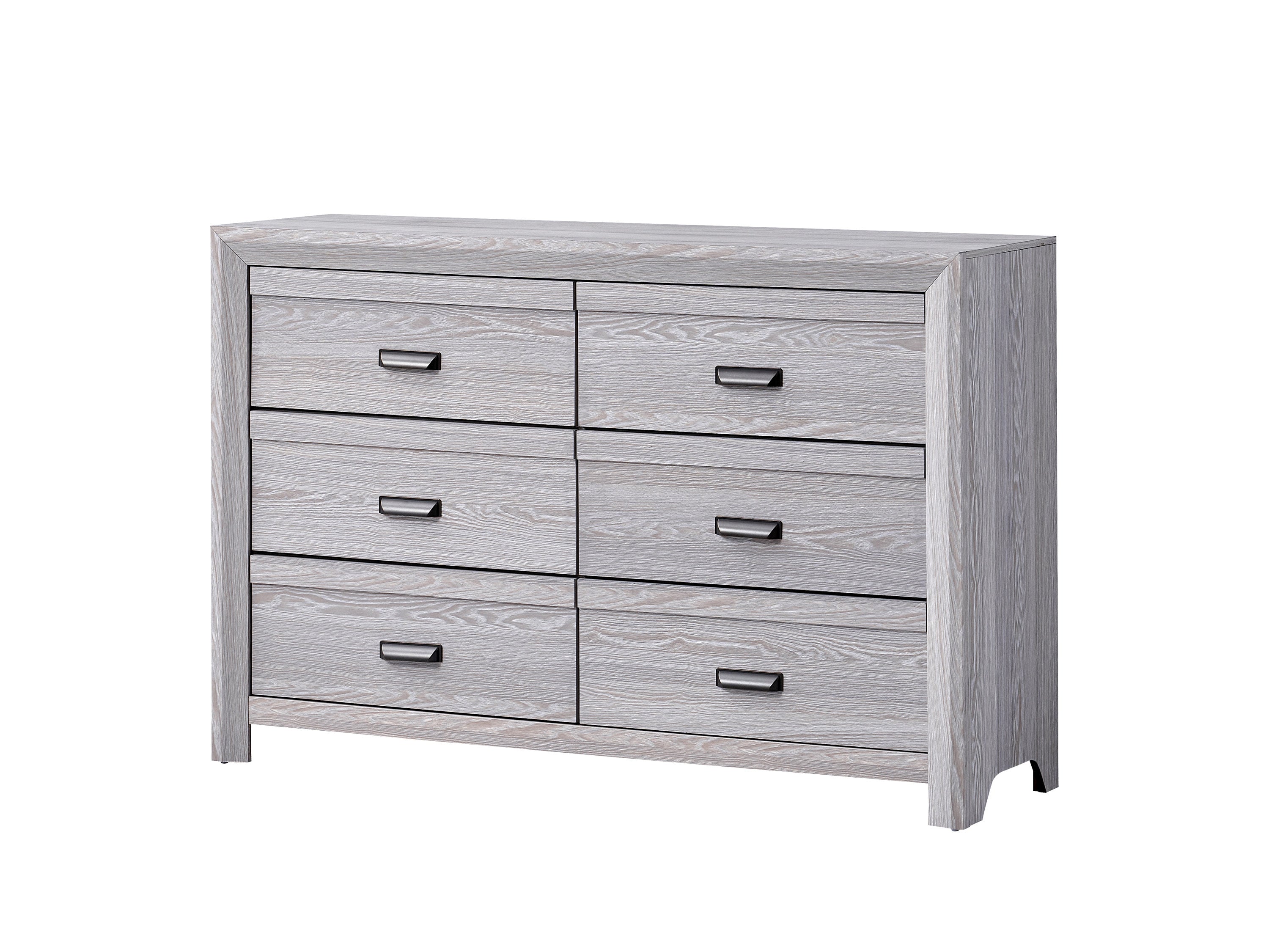 Contemporary Gray Driftwood 6-Drawer Dresser - Rustic Bedroom