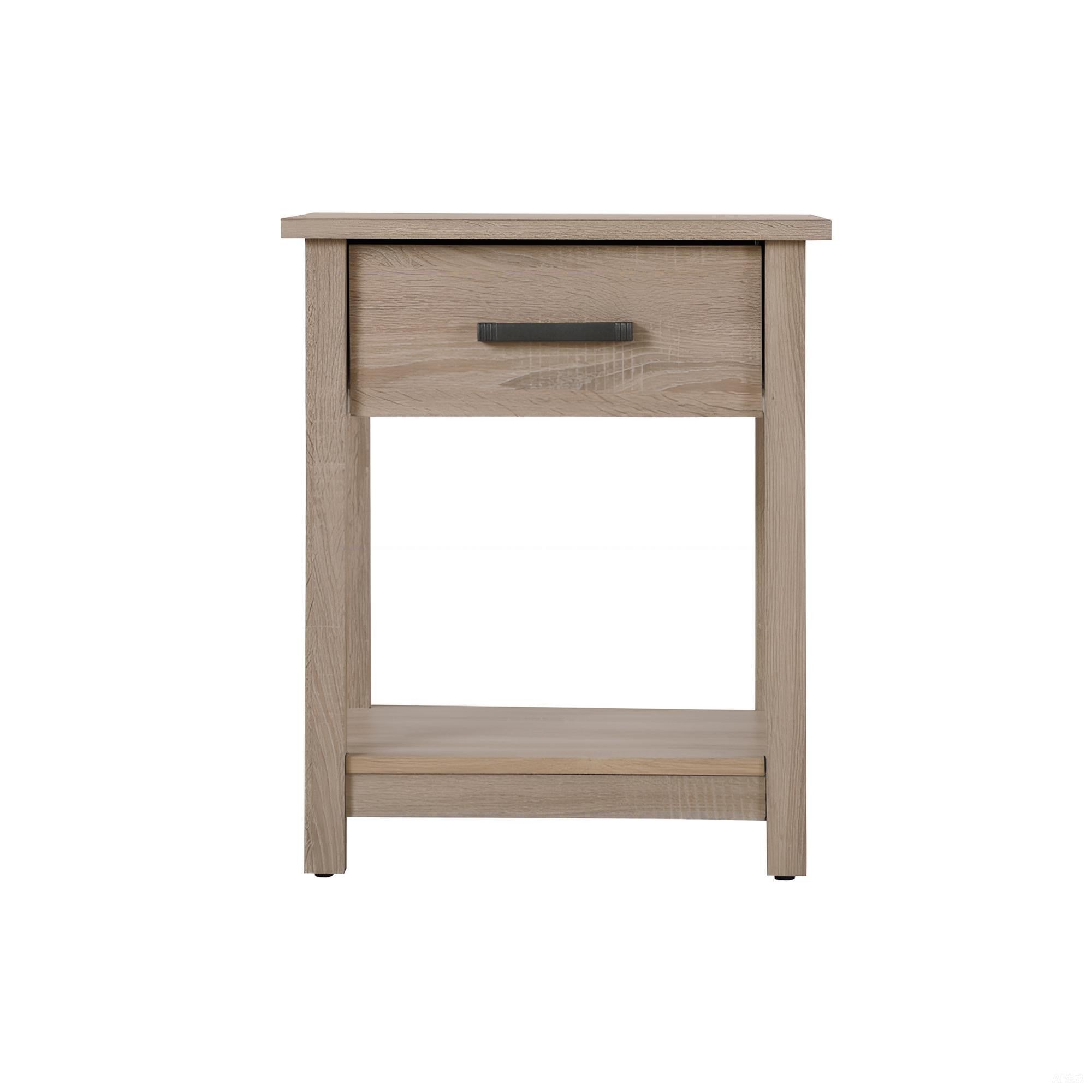 Contemporary Sandle Wood Nightstand - Compact Design, Particle Board