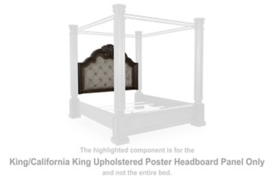 Maylee - King/California King Upholstered Poster Headboard Panel - Dark Brown