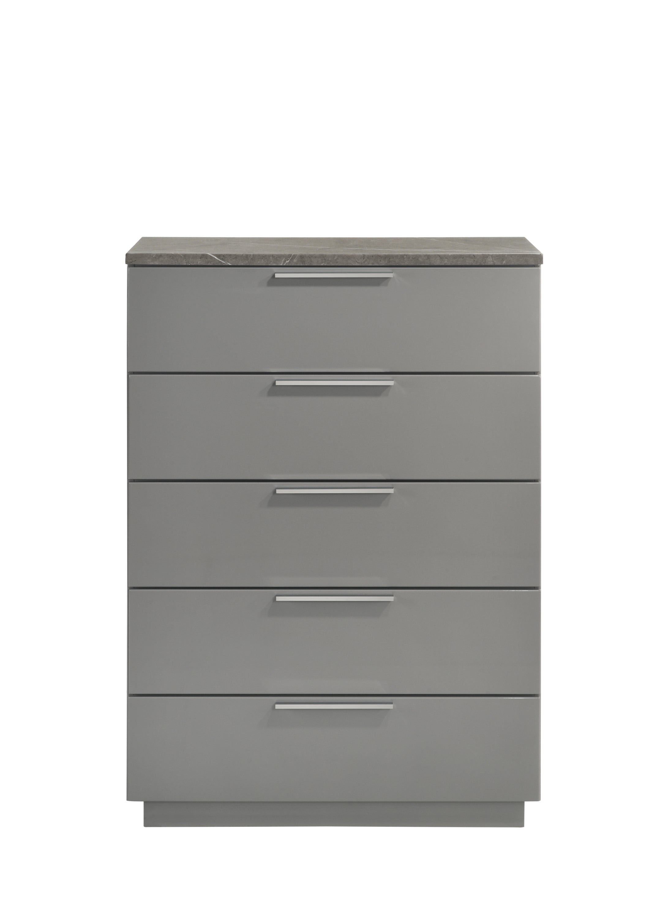 Elara Chest: Two-Tone Marble/Lacquer, Spacious Drawers Gray