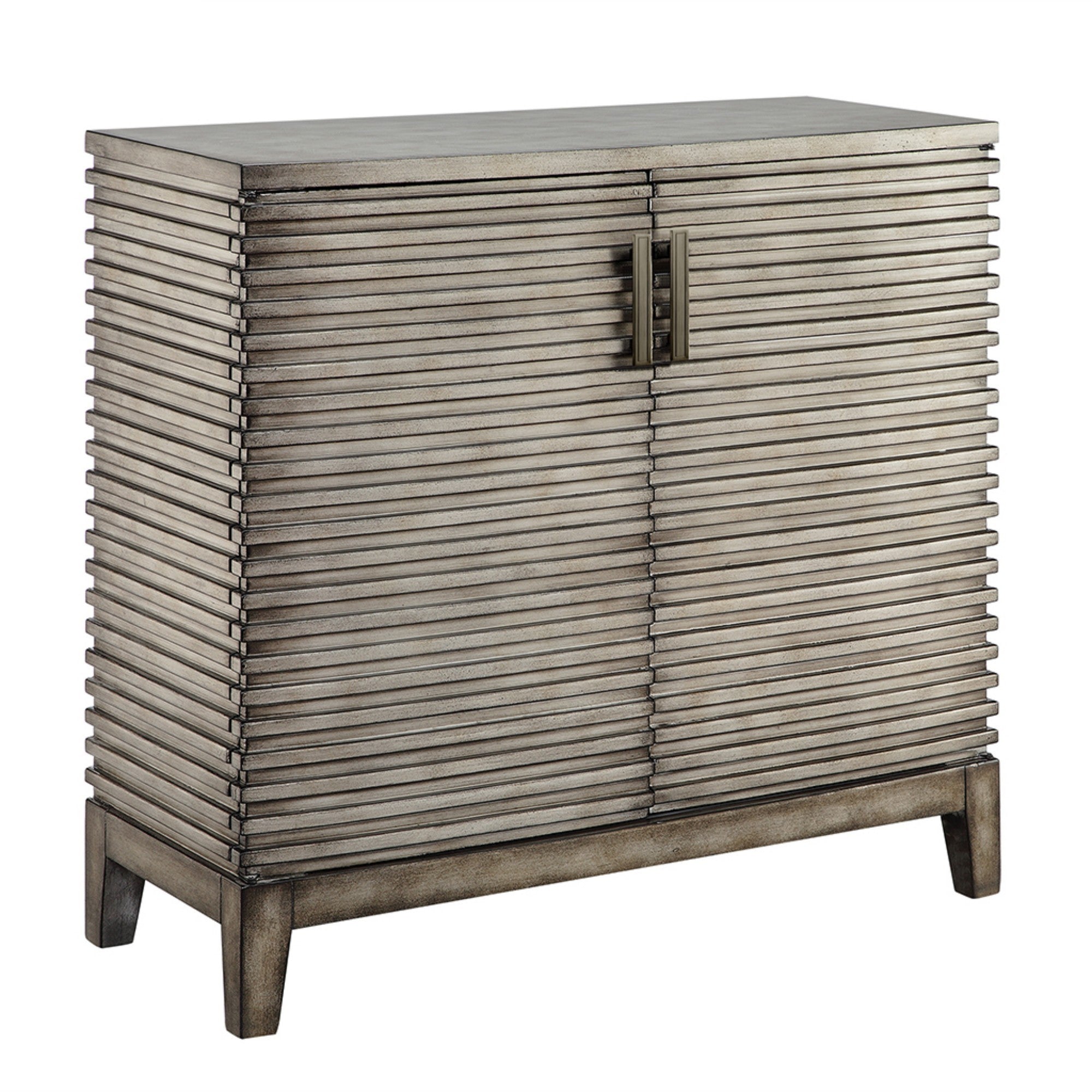 Grey MDF & Solid Wood Storage Chest: Elegant Design